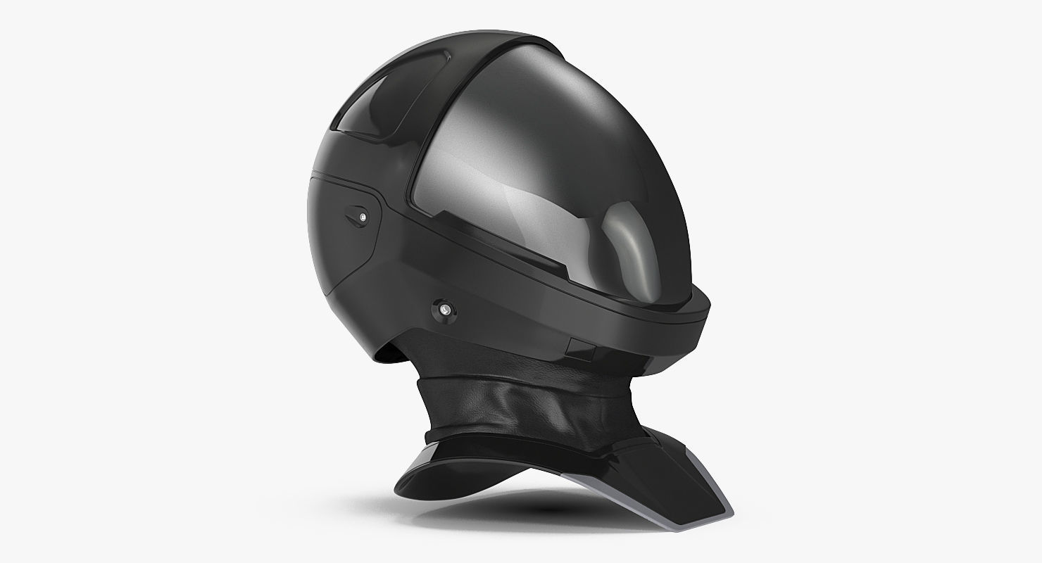 Sci-Fi Space Helmet Black 3D model_2