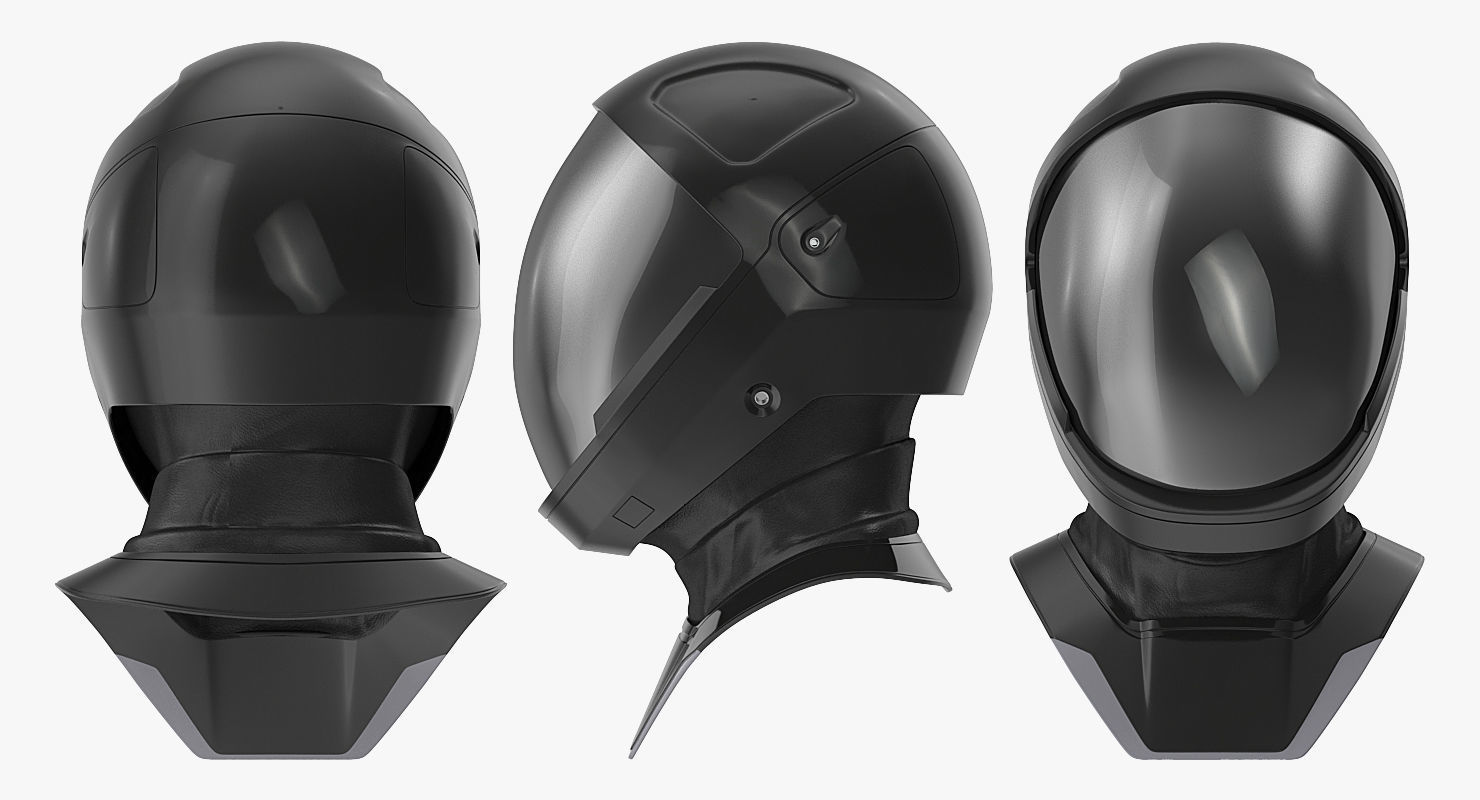 Sci-Fi Space Helmet Black 3D model_6