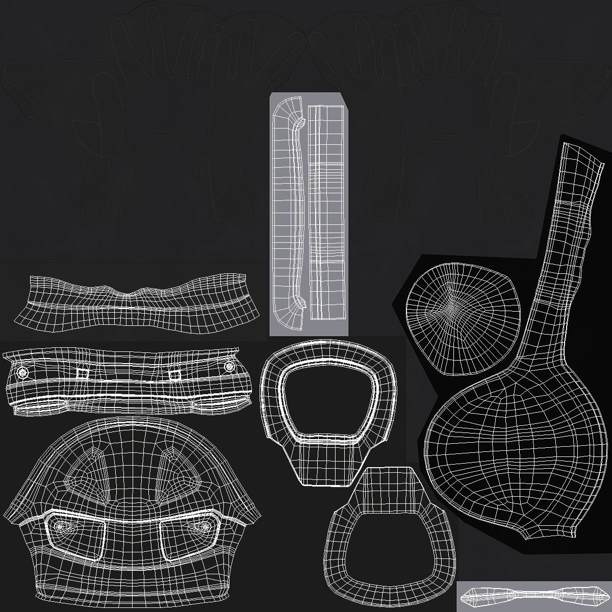 Sci-Fi Space Helmet Black 3D model_10