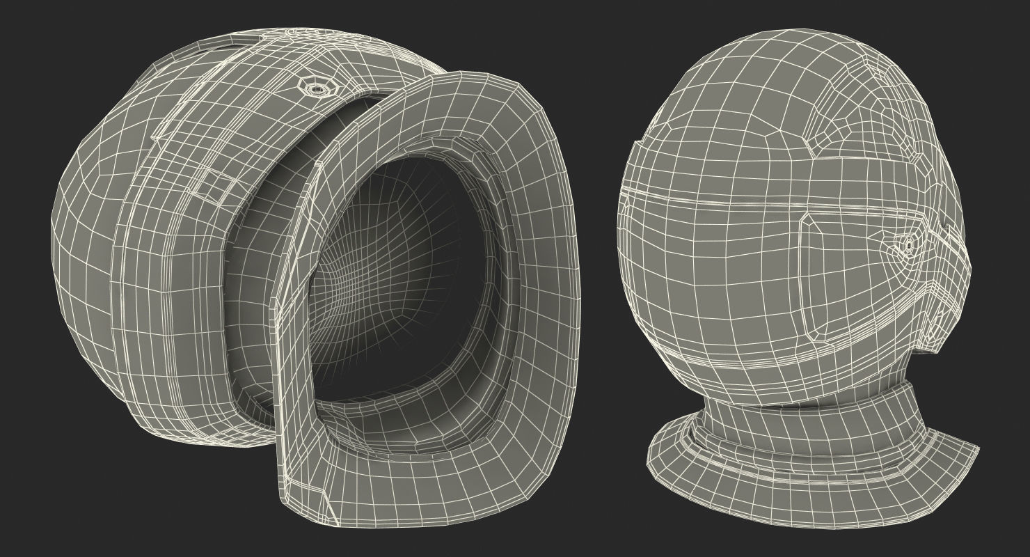 Sci-Fi Space Helmet Black 3D model_15