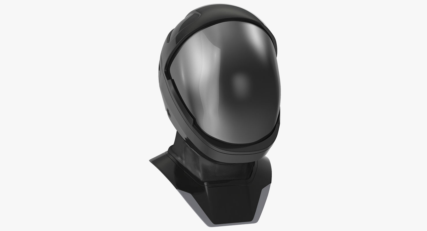 Sci-Fi Space Helmet Black 3D model_1