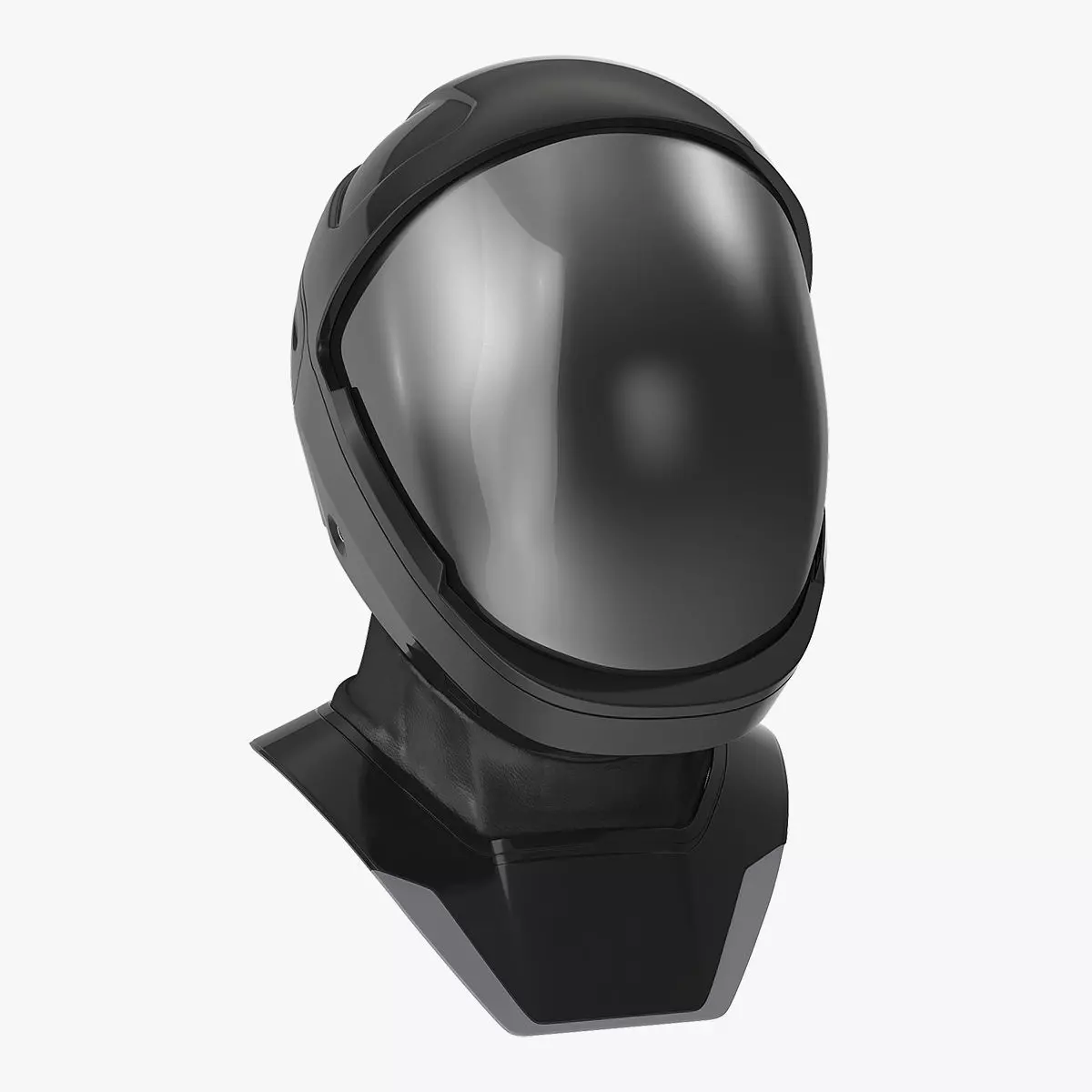 Sci-Fi Space Helmet Black 3D model_0
