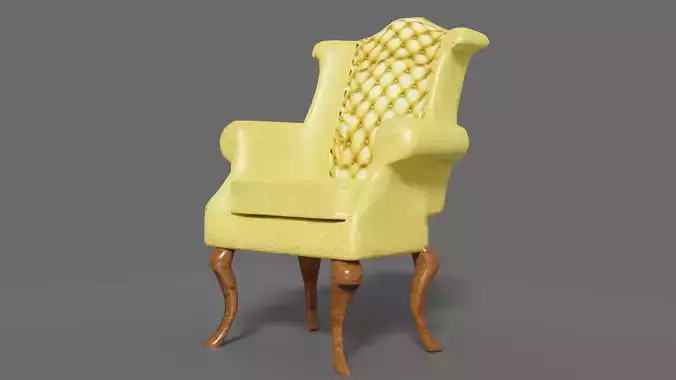 royal wing chair lowpoly