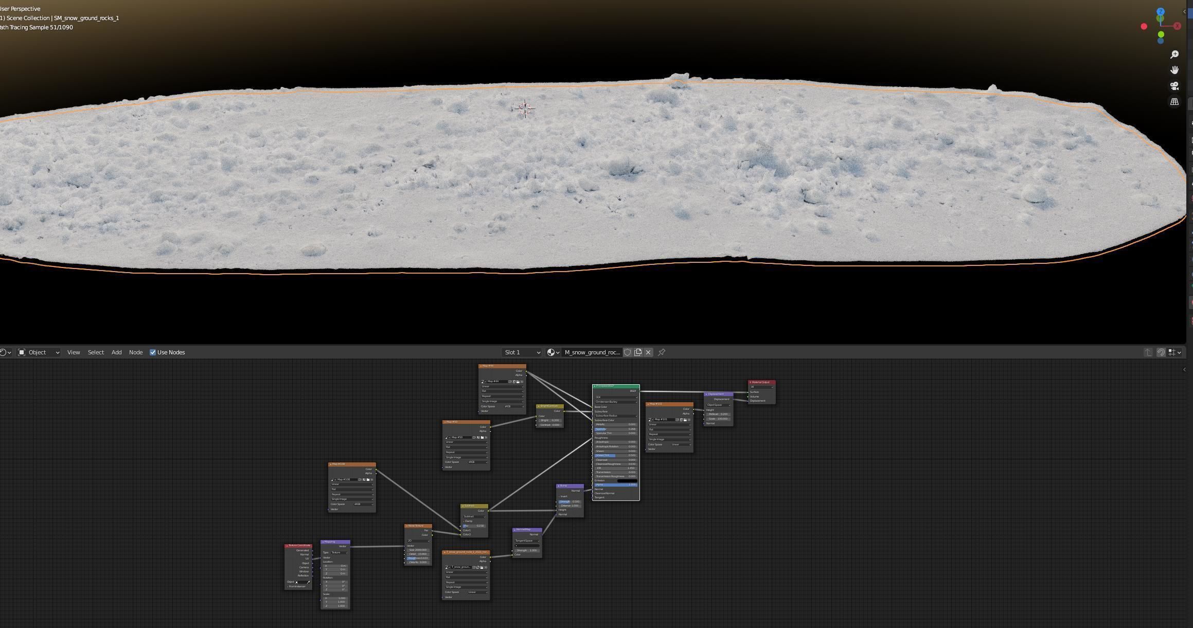 Small pieces of snow 3D model_5