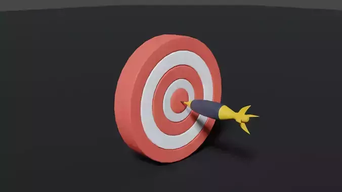 target and arrow 3D model