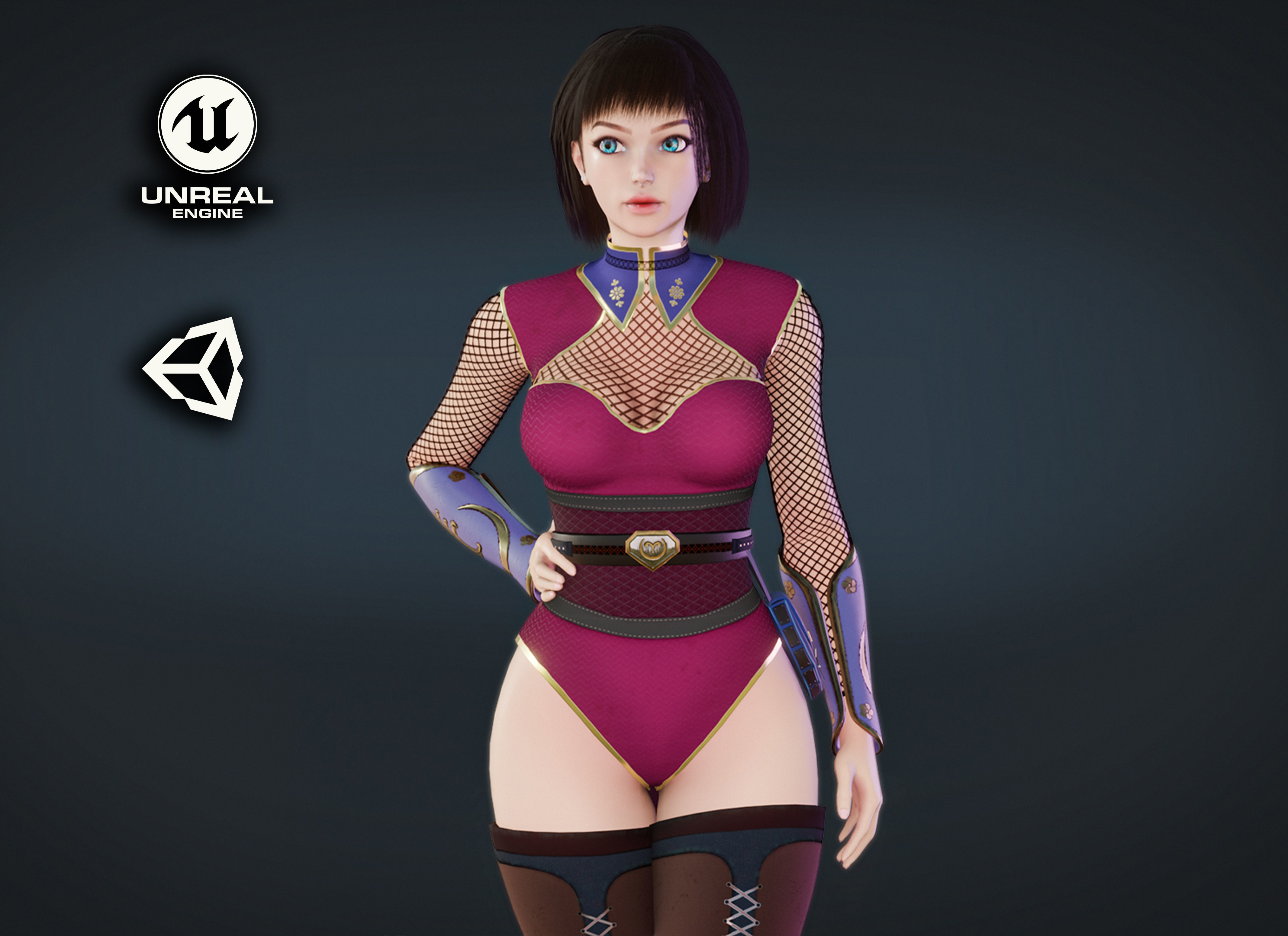 Anna Warrior Low-poly 3D model_0