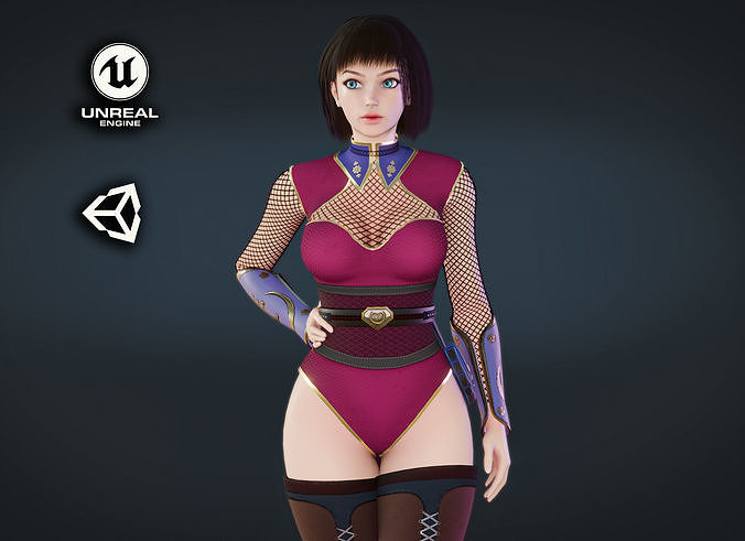 Anna Warrior Low-poly 3D model