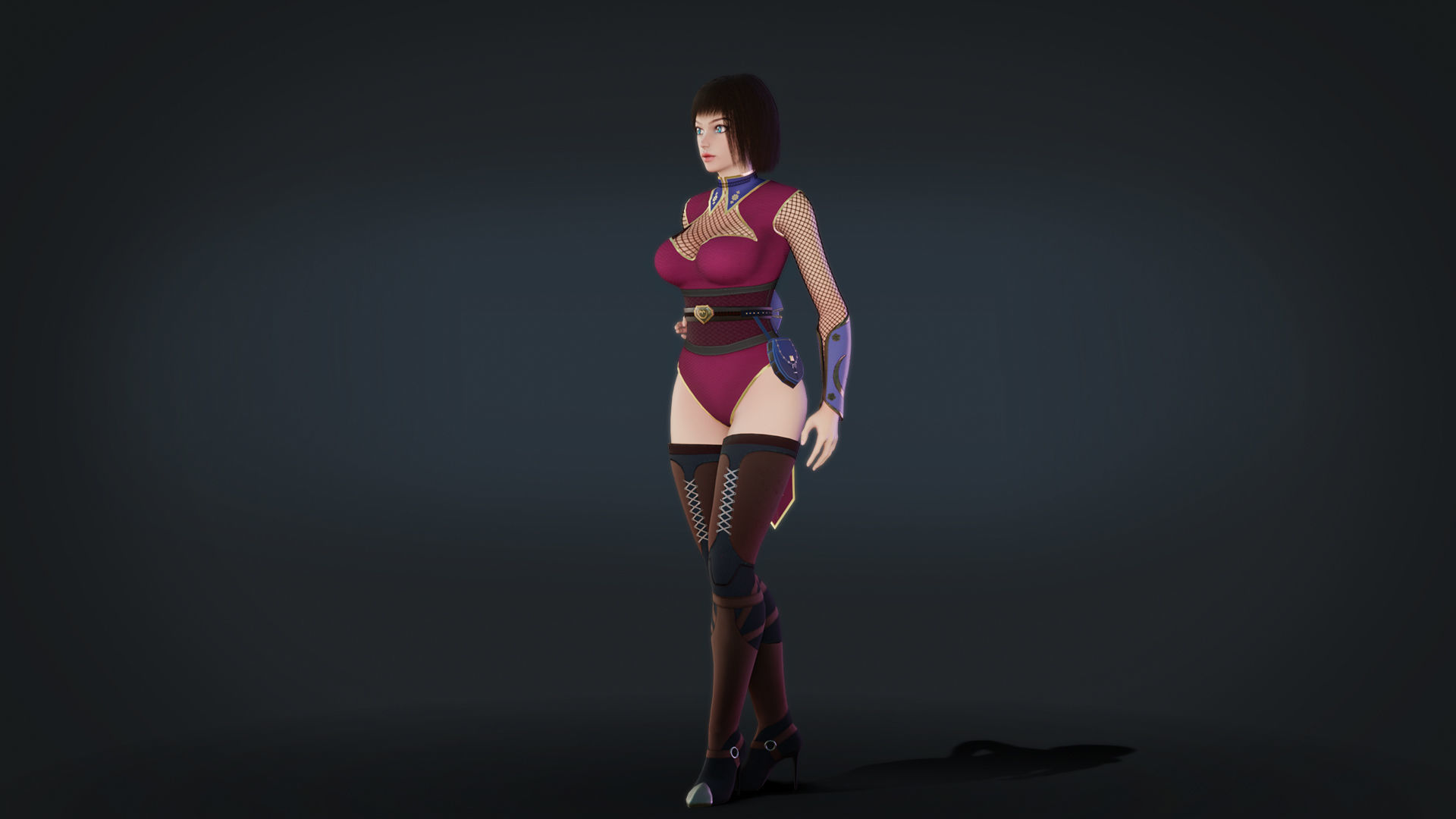 Anna Warrior Low-poly 3D model_10