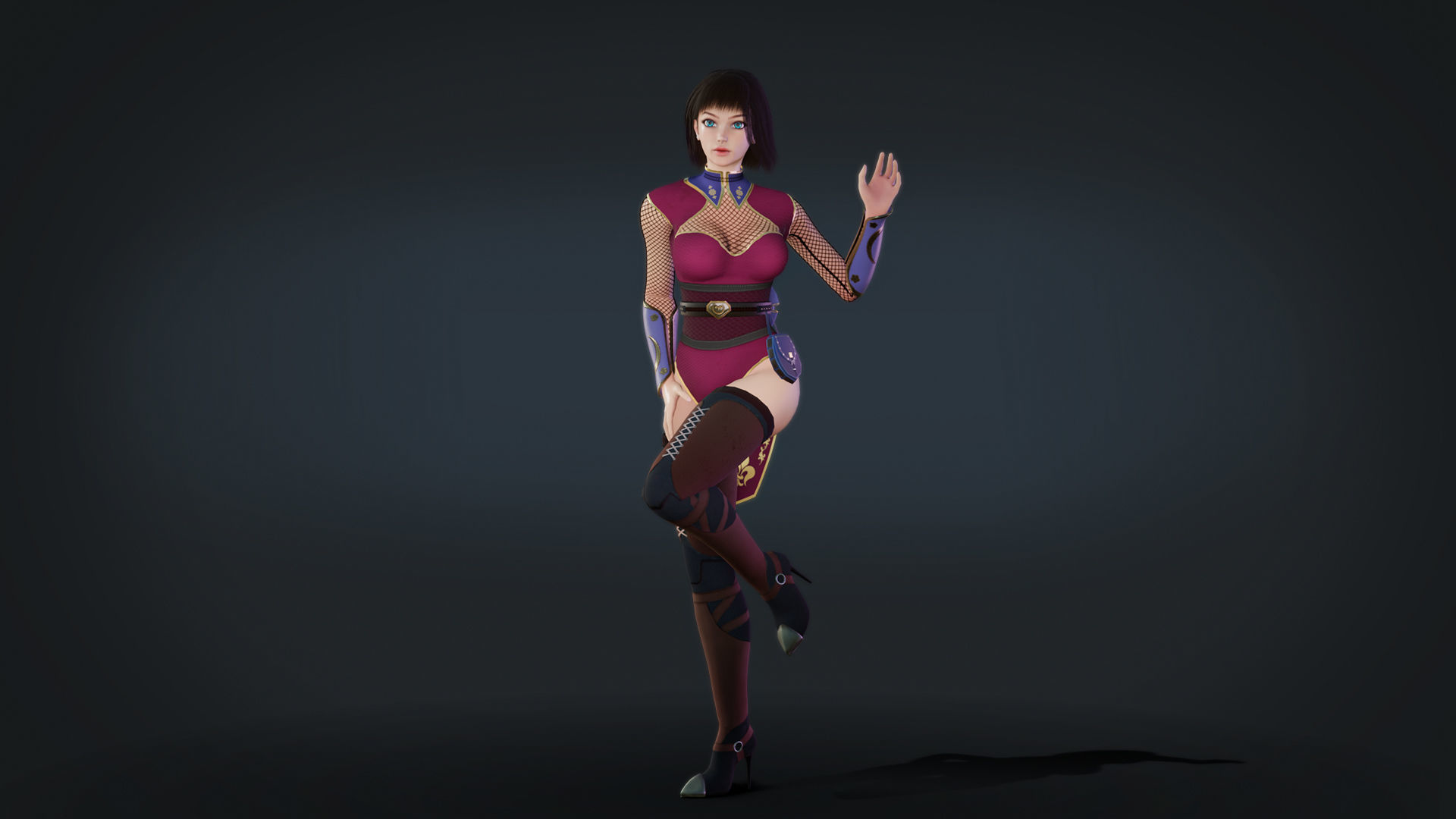 Anna Warrior Low-poly 3D model_26