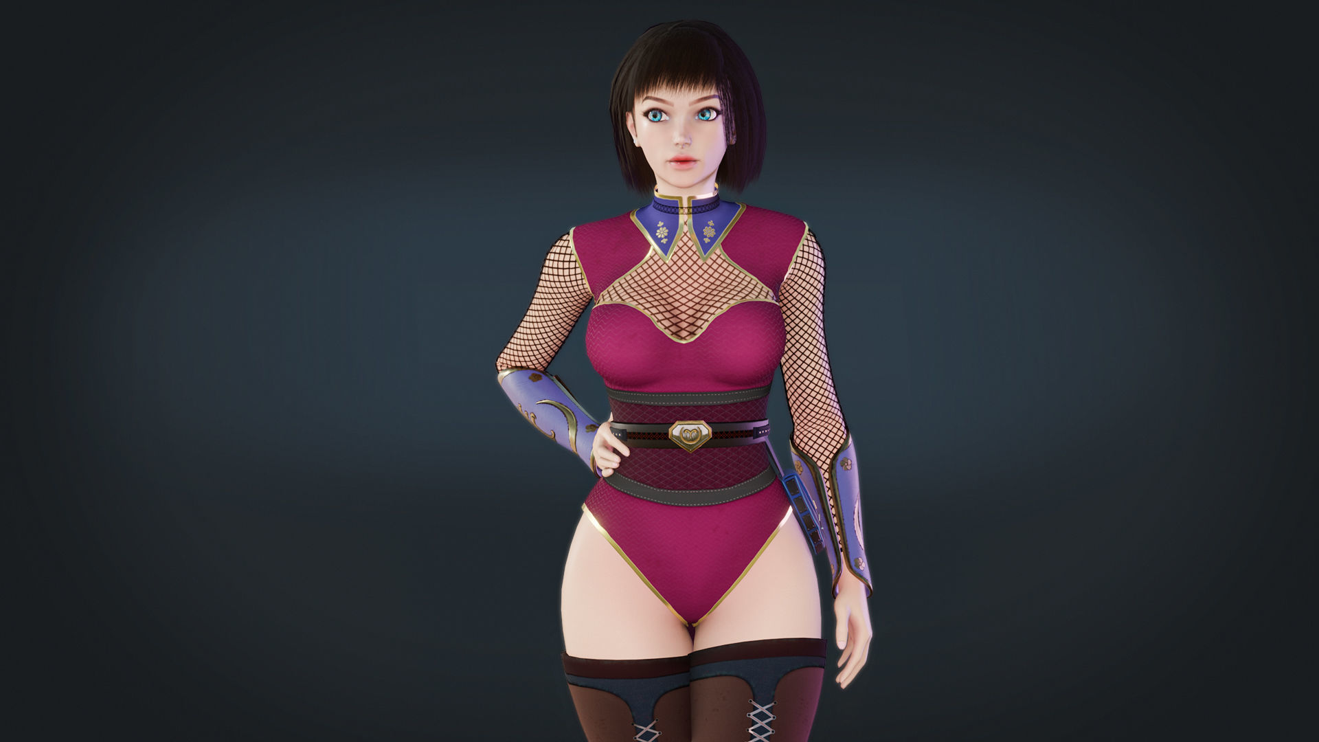 Anna Warrior Low-poly 3D model_14