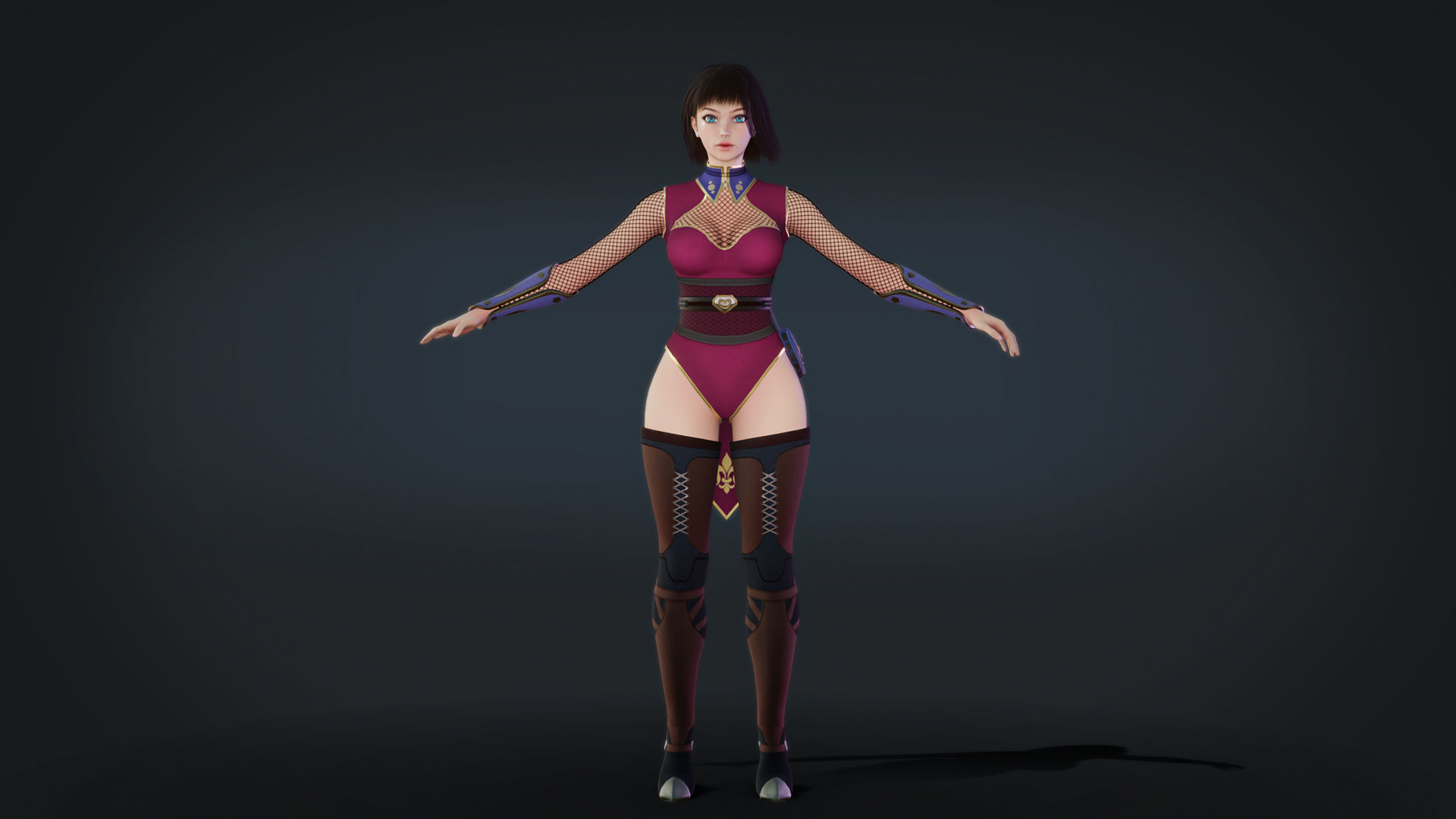 Anna Warrior Low-poly 3D model_4