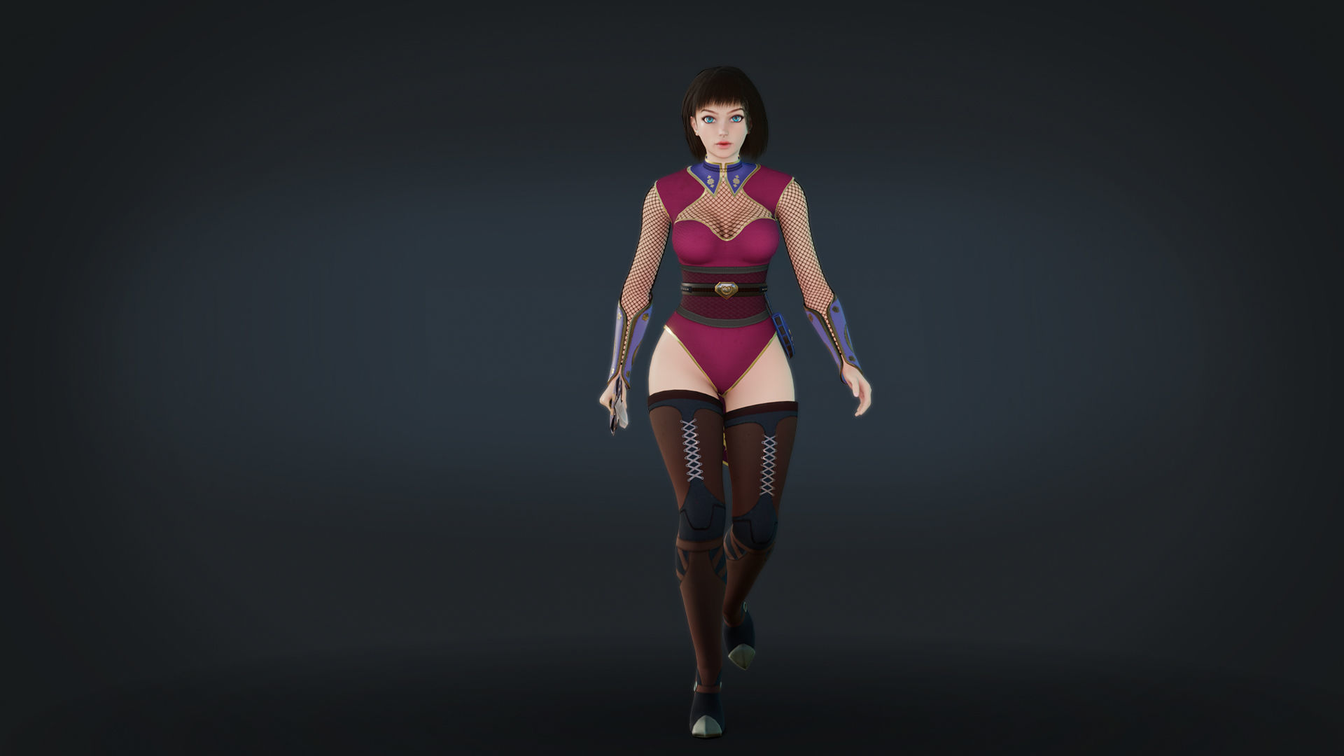Anna Warrior Low-poly 3D model_21