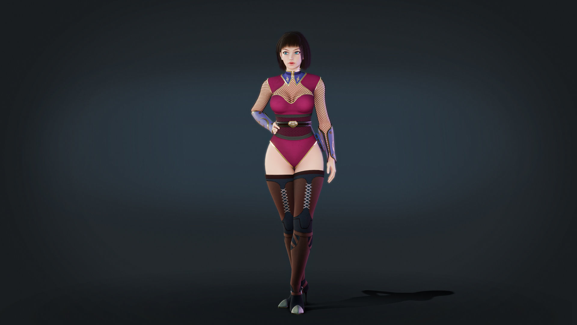 Anna Warrior Low-poly 3D model_8