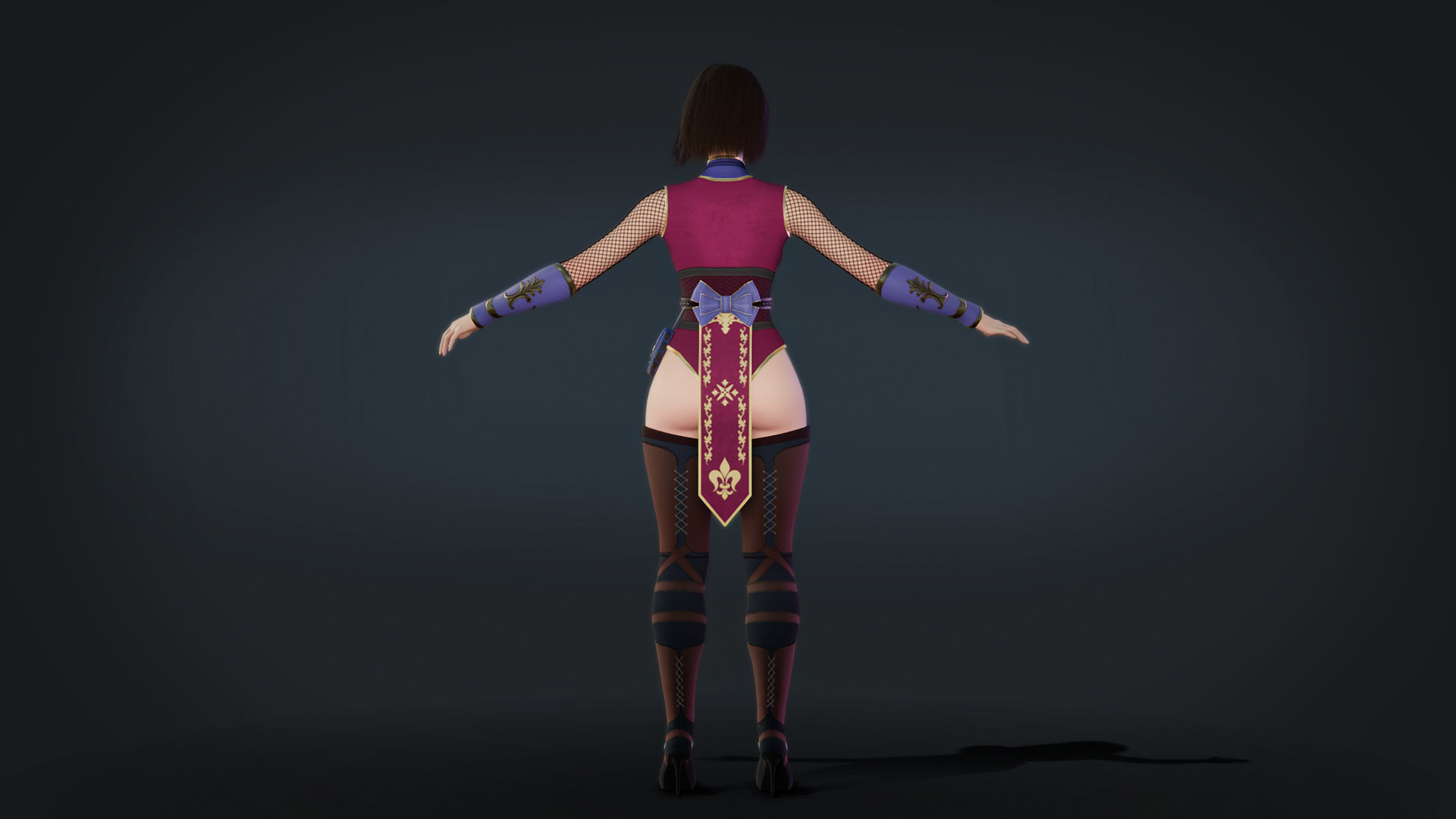 Anna Warrior Low-poly 3D model_7