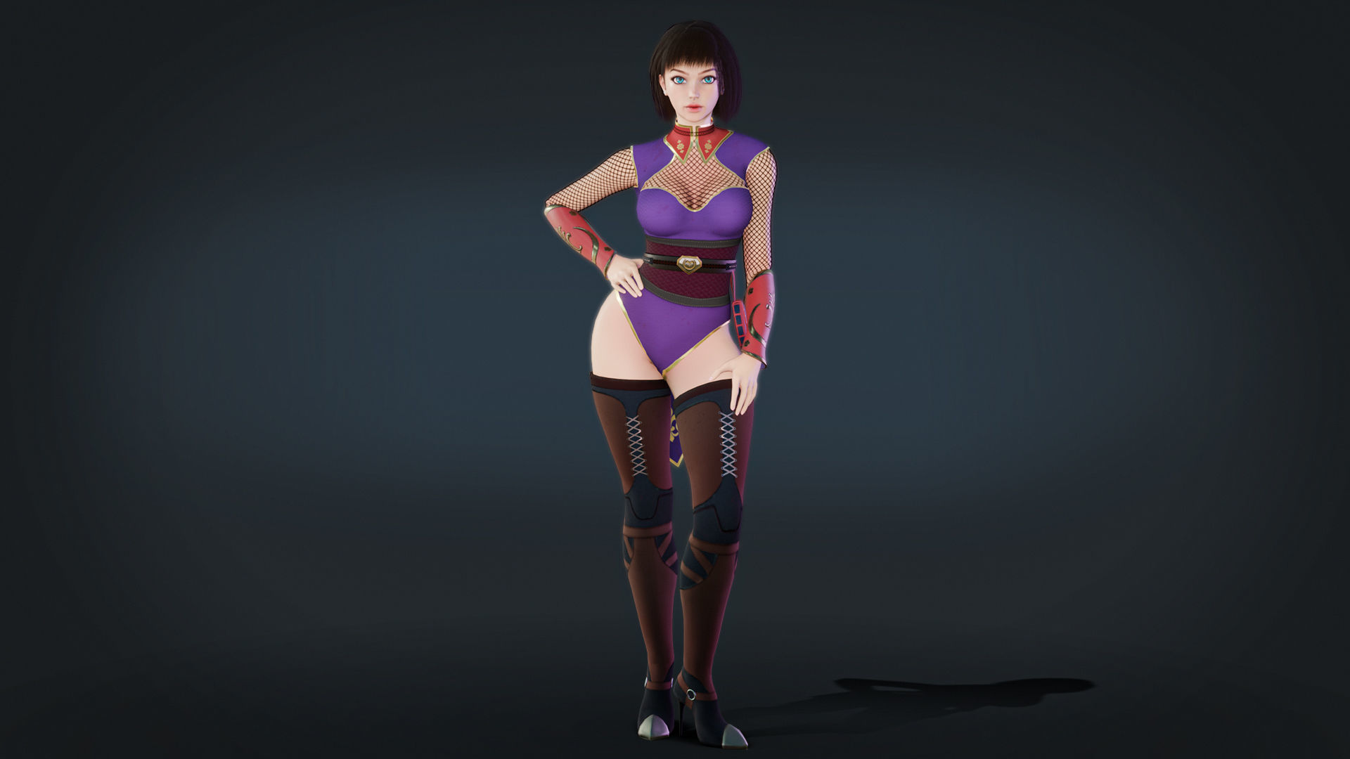 Anna Warrior Low-poly 3D model_18