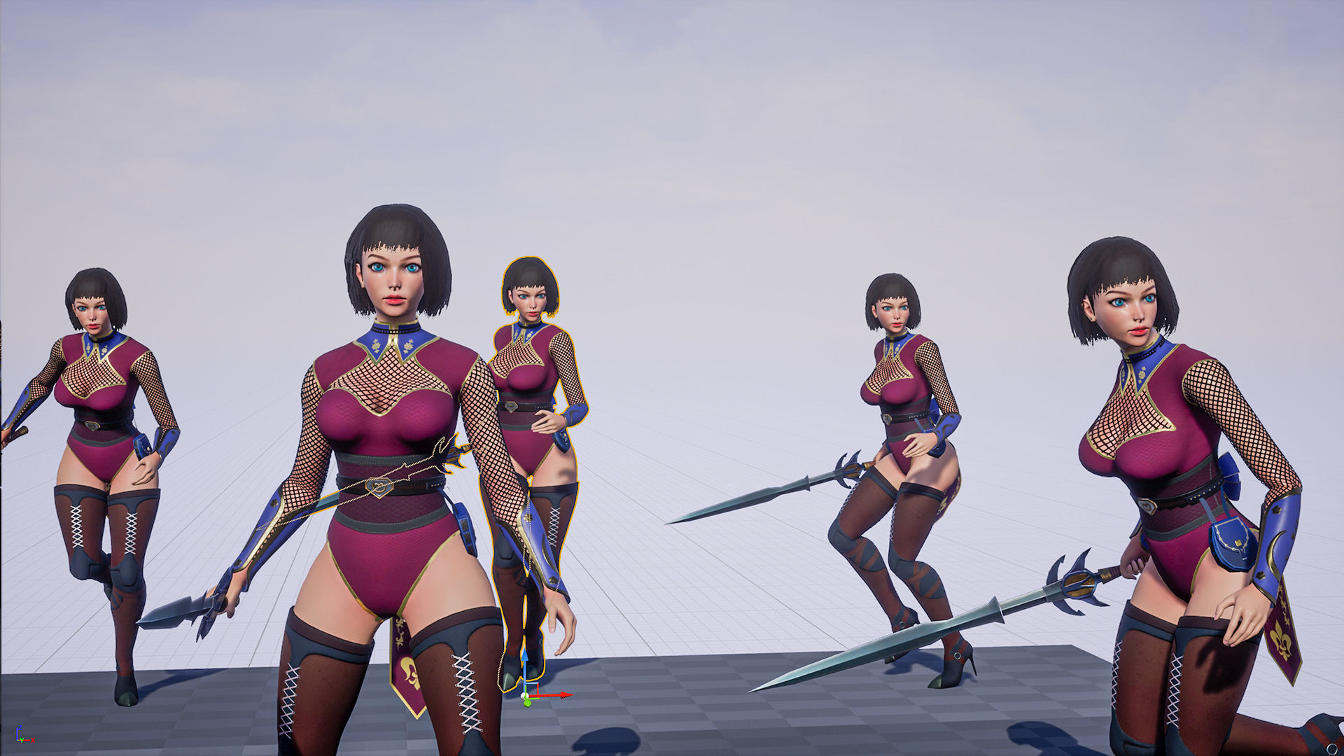 Anna Warrior Low-poly 3D model_30