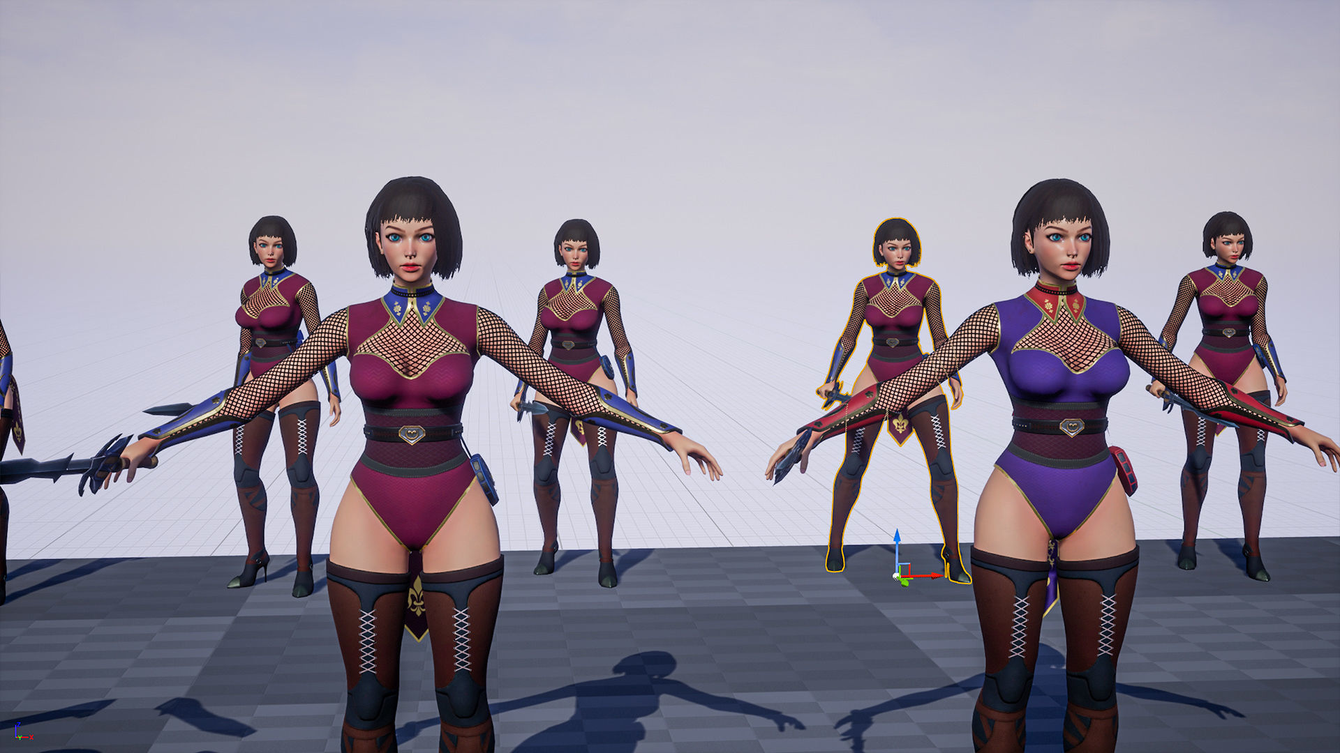 Anna Warrior Low-poly 3D model_29