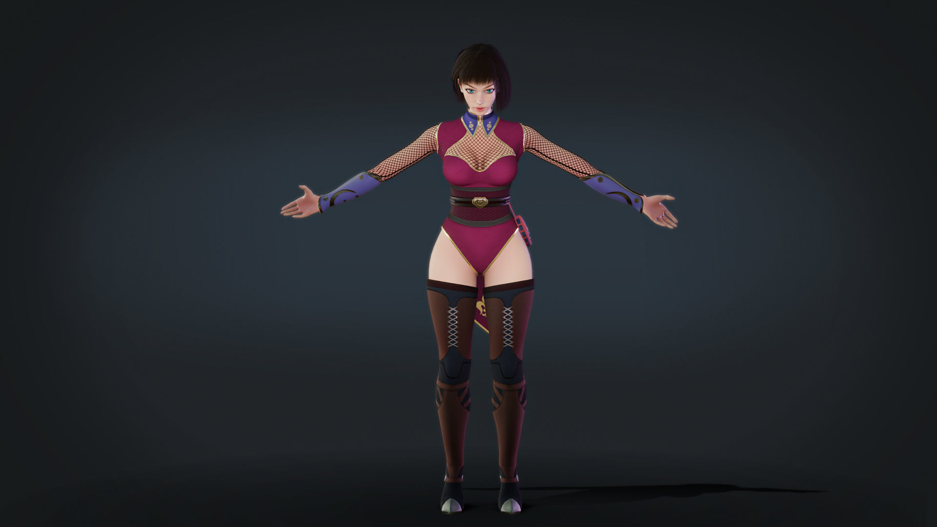 Anna Warrior Low-poly 3D model_27