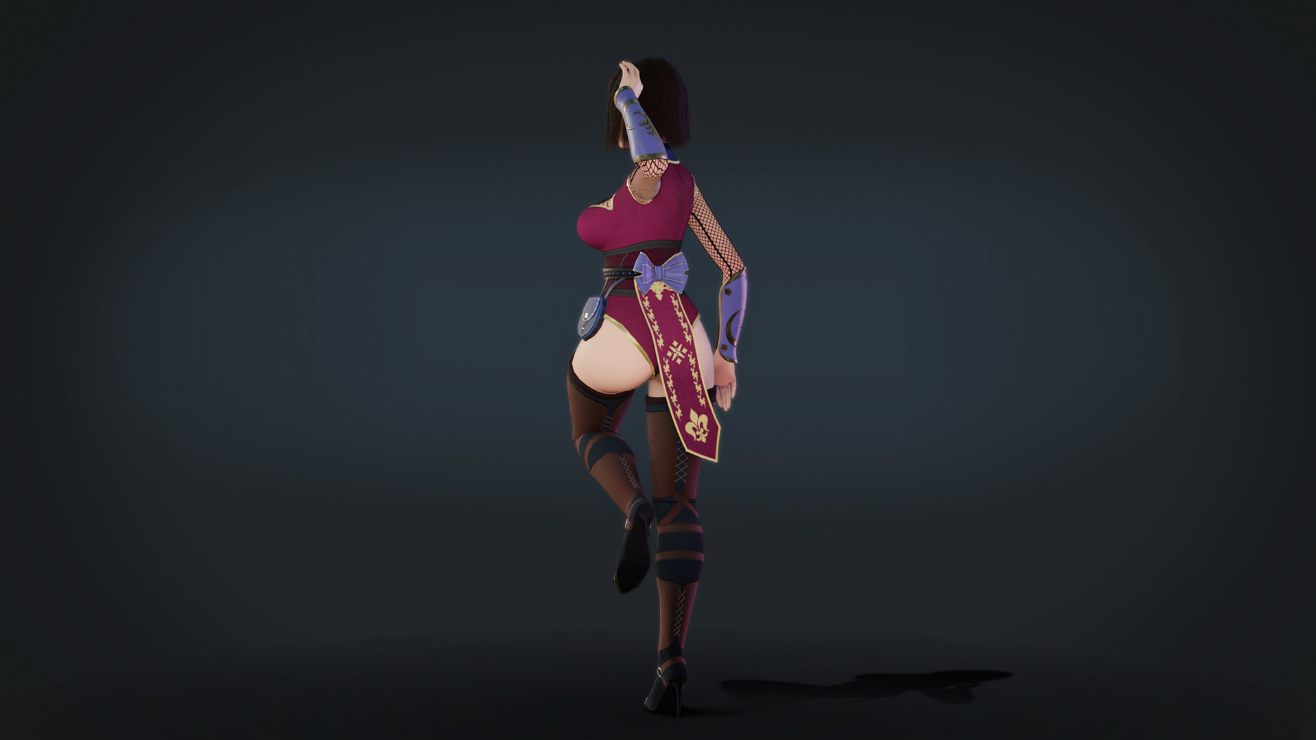 Anna Warrior Low-poly 3D model_22