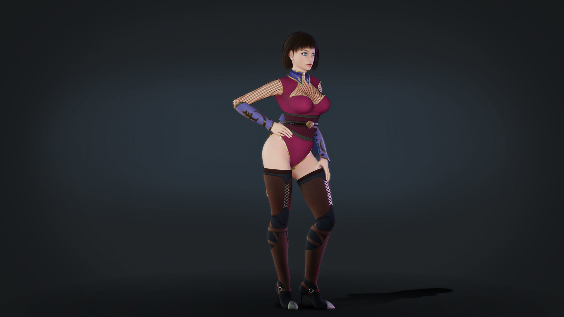 Anna Warrior Low-poly 3D model_11