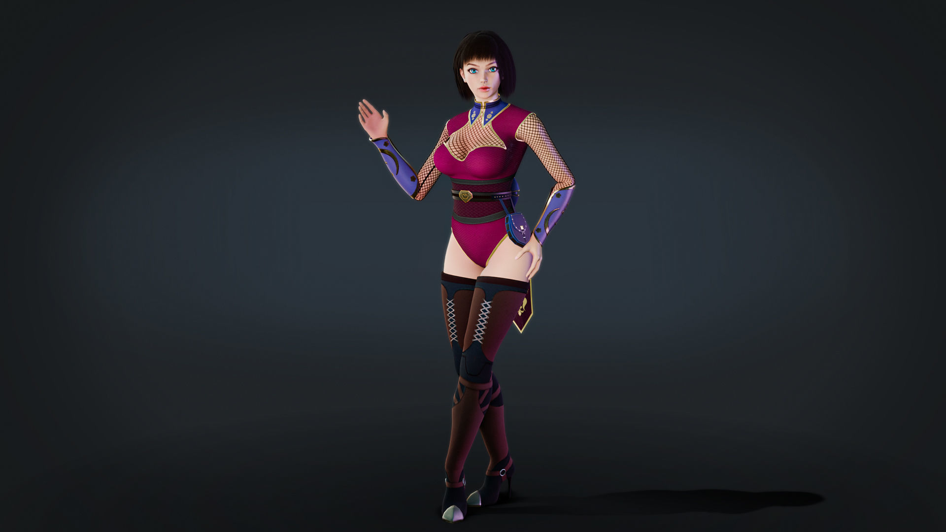 Anna Warrior Low-poly 3D model_25