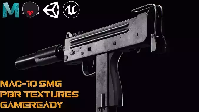 MAC-10 SMG Low-poly 3D model