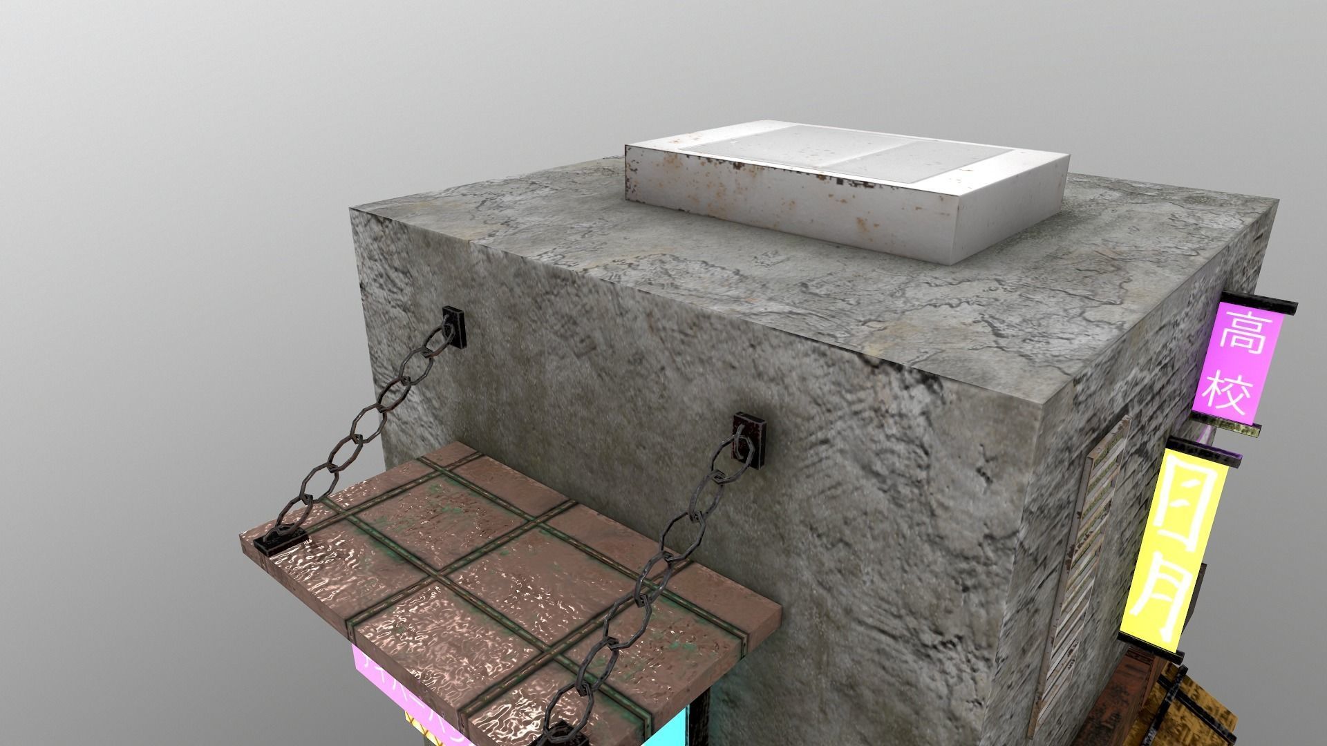 Cyberpunk City - Building 25 Low-poly 3D model_11