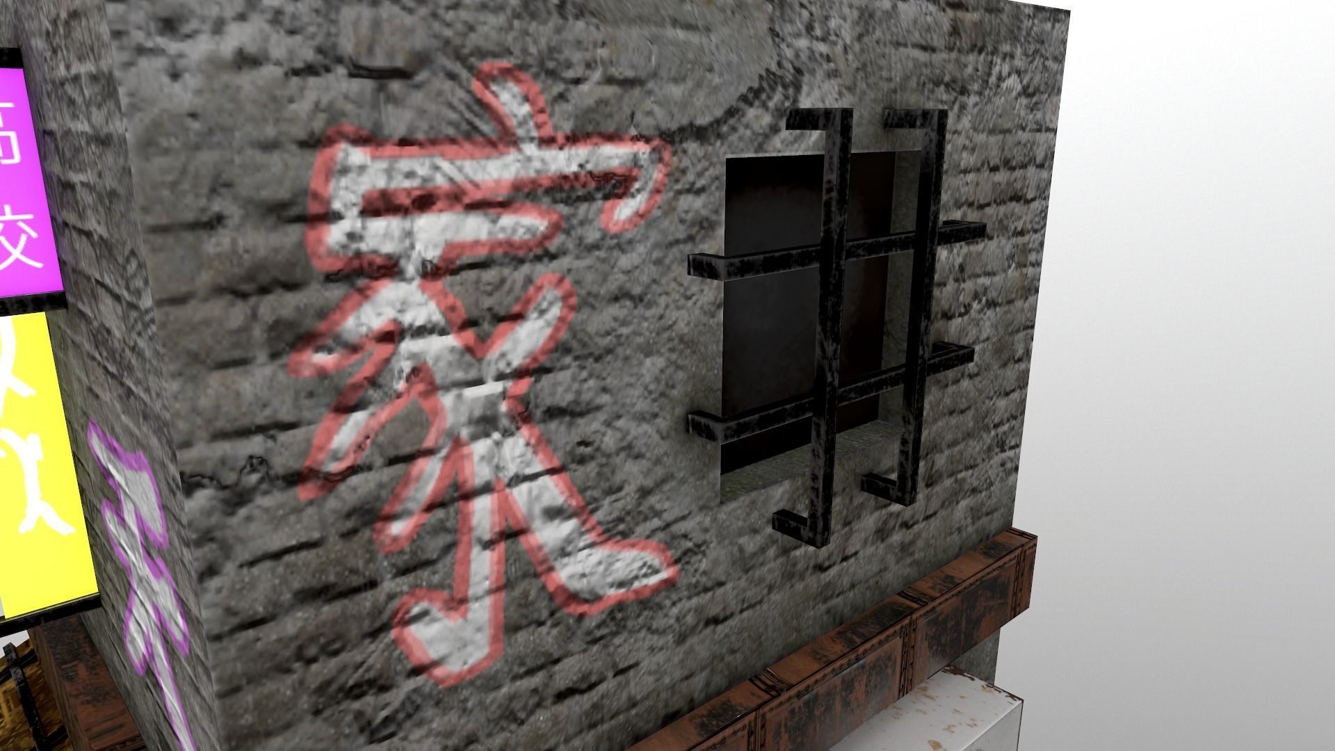 Cyberpunk City - Building 25 Low-poly 3D model_7