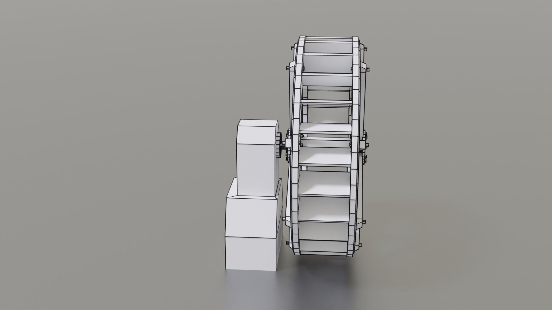 Water wheel Low-poly 3D model_30