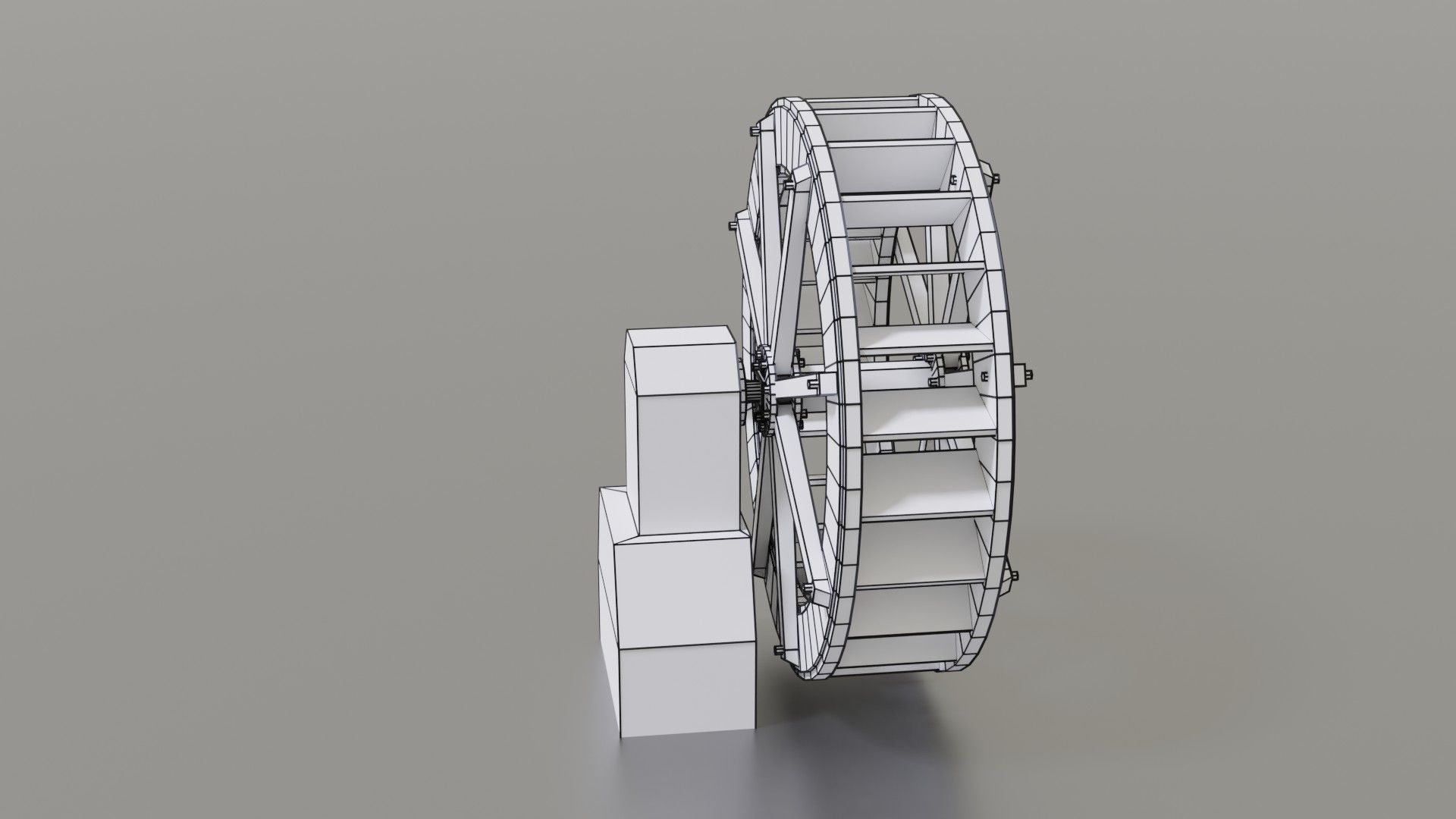Water wheel Low-poly 3D model_31