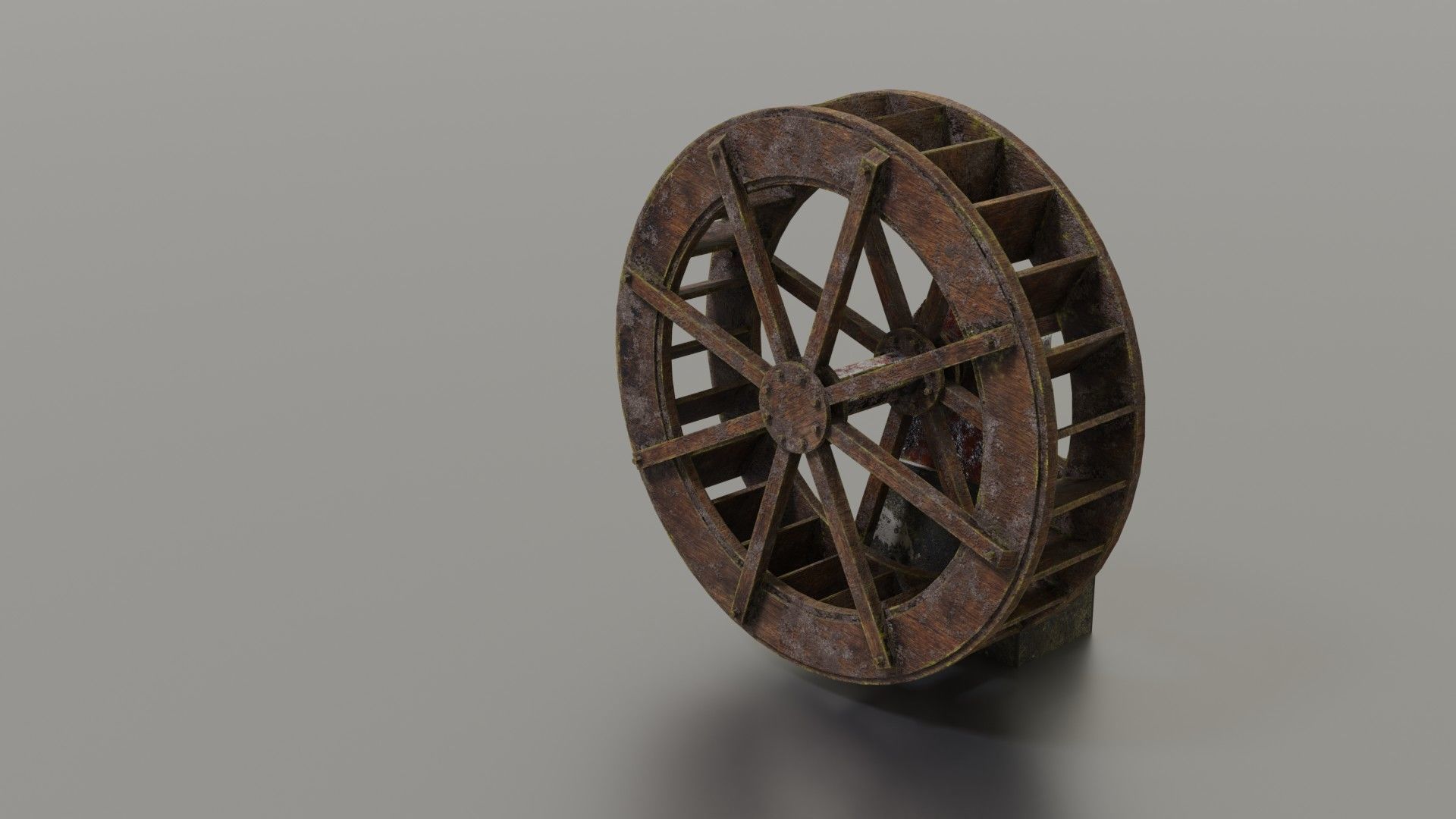 Water wheel Low-poly 3D model_17