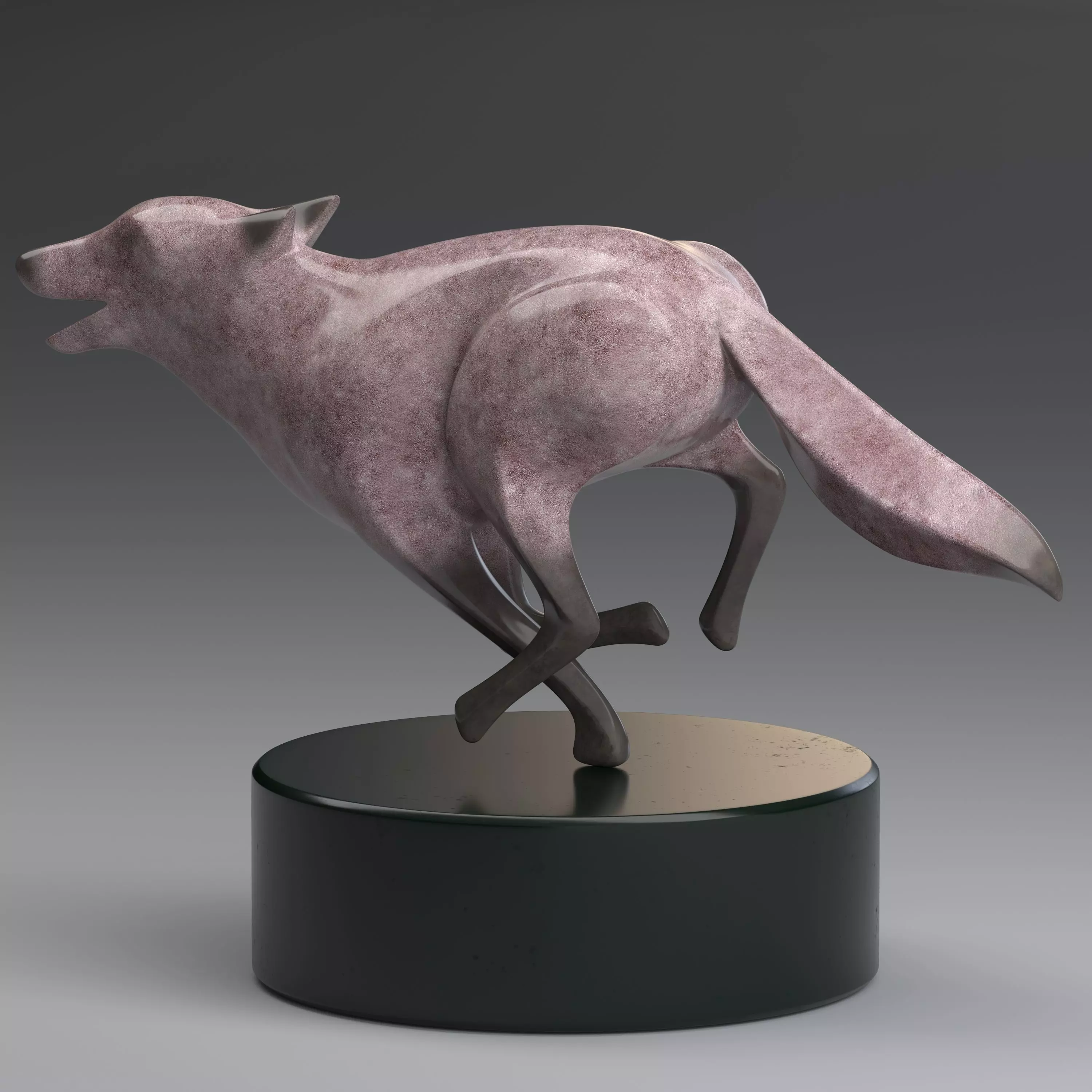 Twilight fox sculpture printable 3D model 3D print model_0