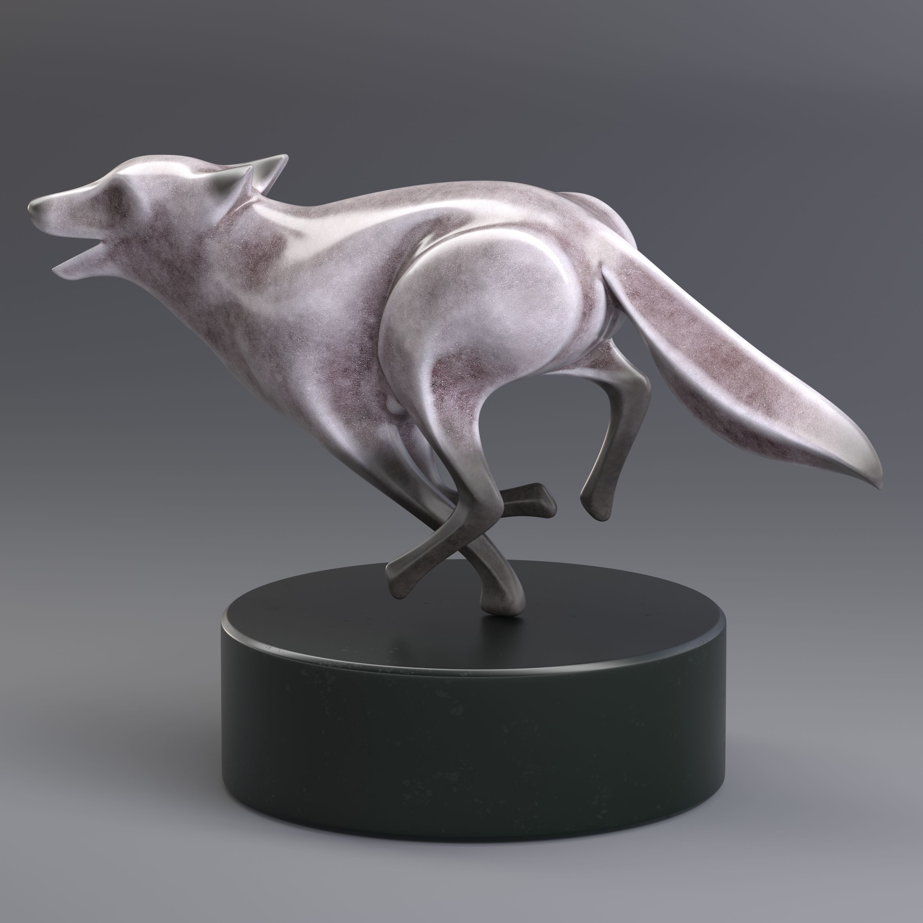 Twilight fox sculpture printable 3D model 3D print model_3