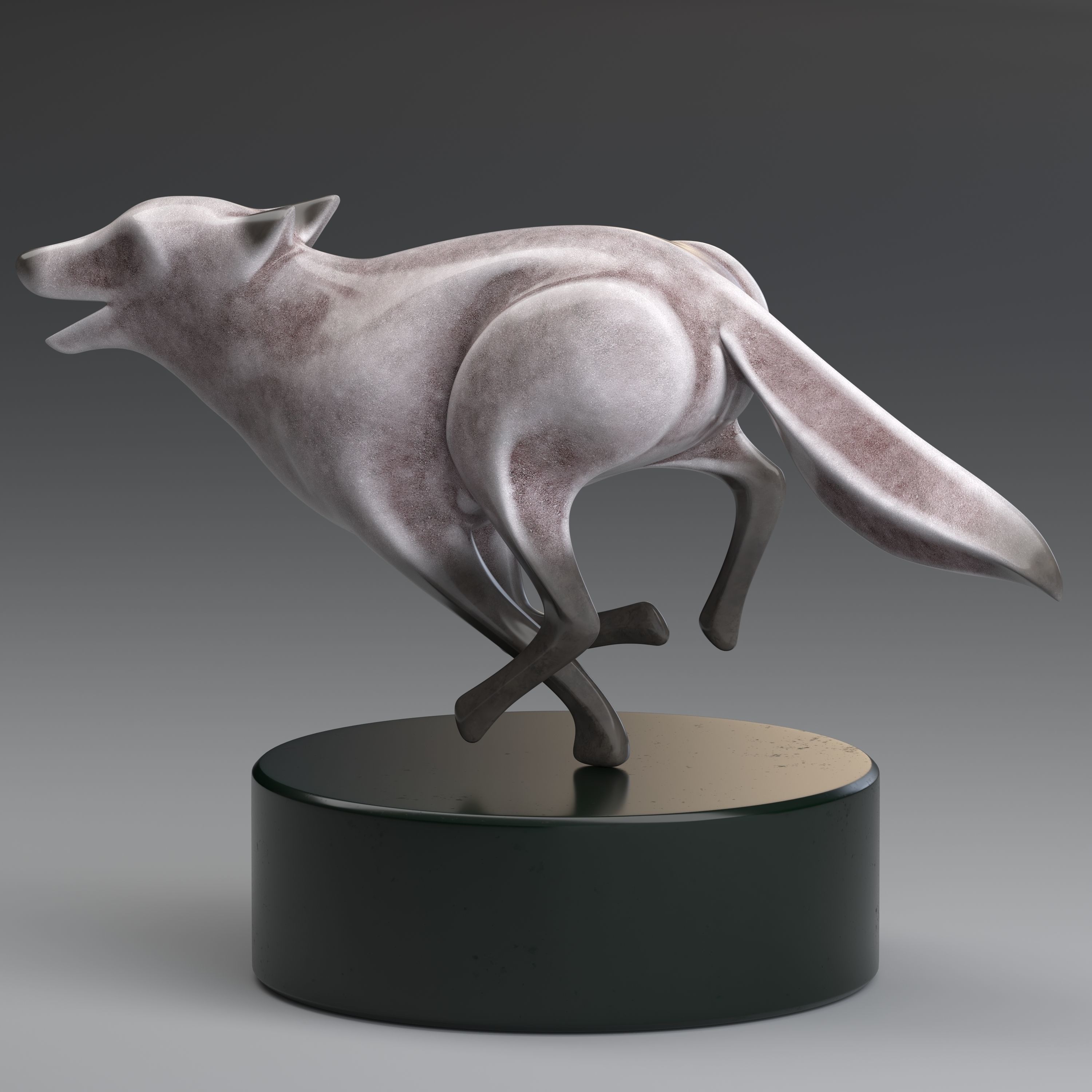 Twilight fox sculpture printable 3D model 3D print model_1