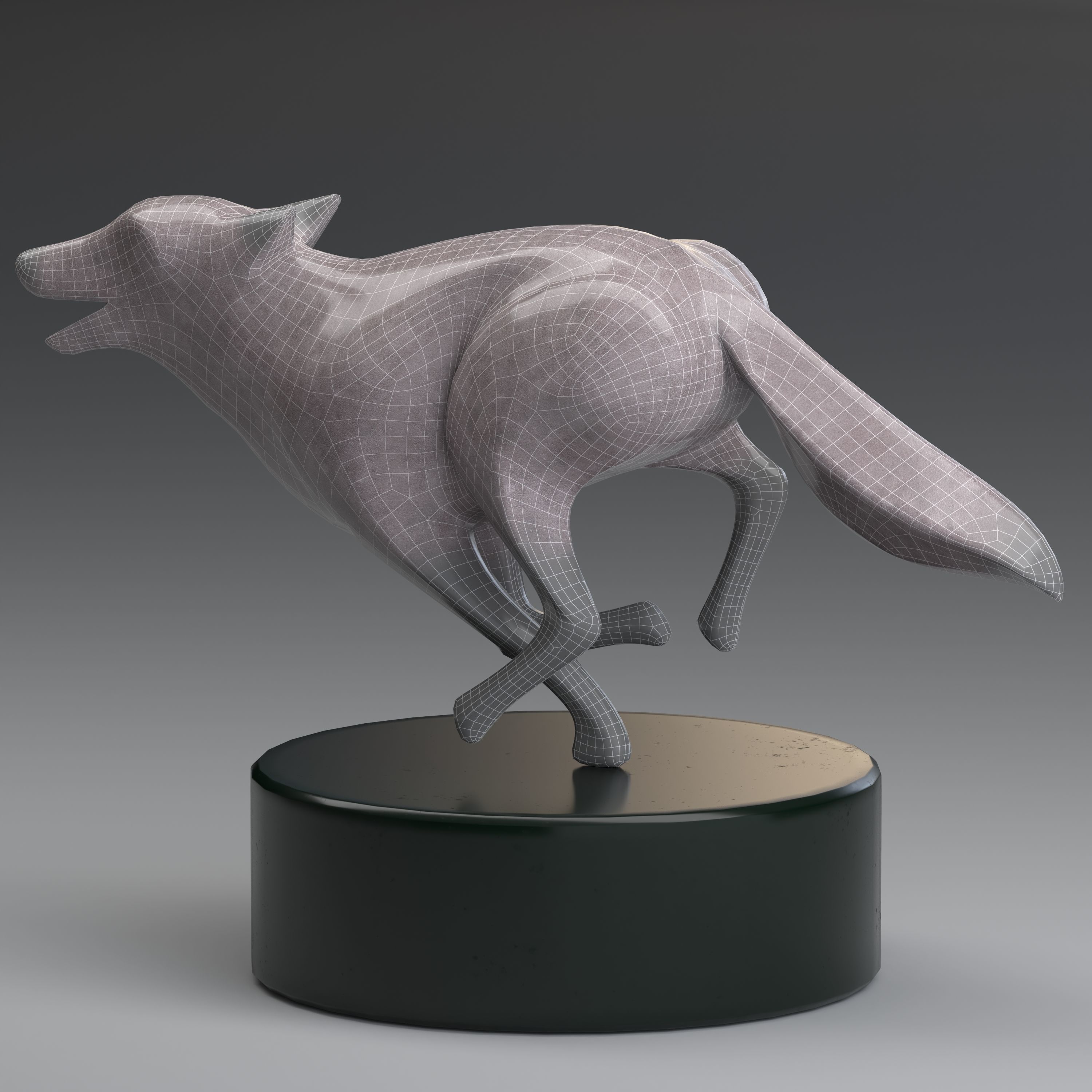 Twilight fox sculpture printable 3D model 3D print model_4