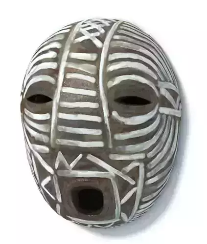 African Brown And White Mask