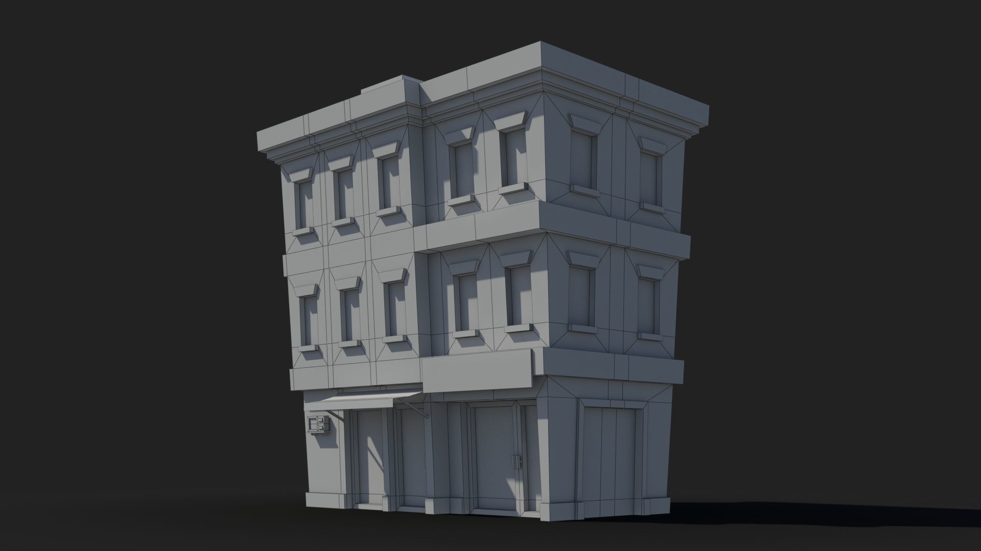 Cartoon Building x1 Low-poly 3D model_5