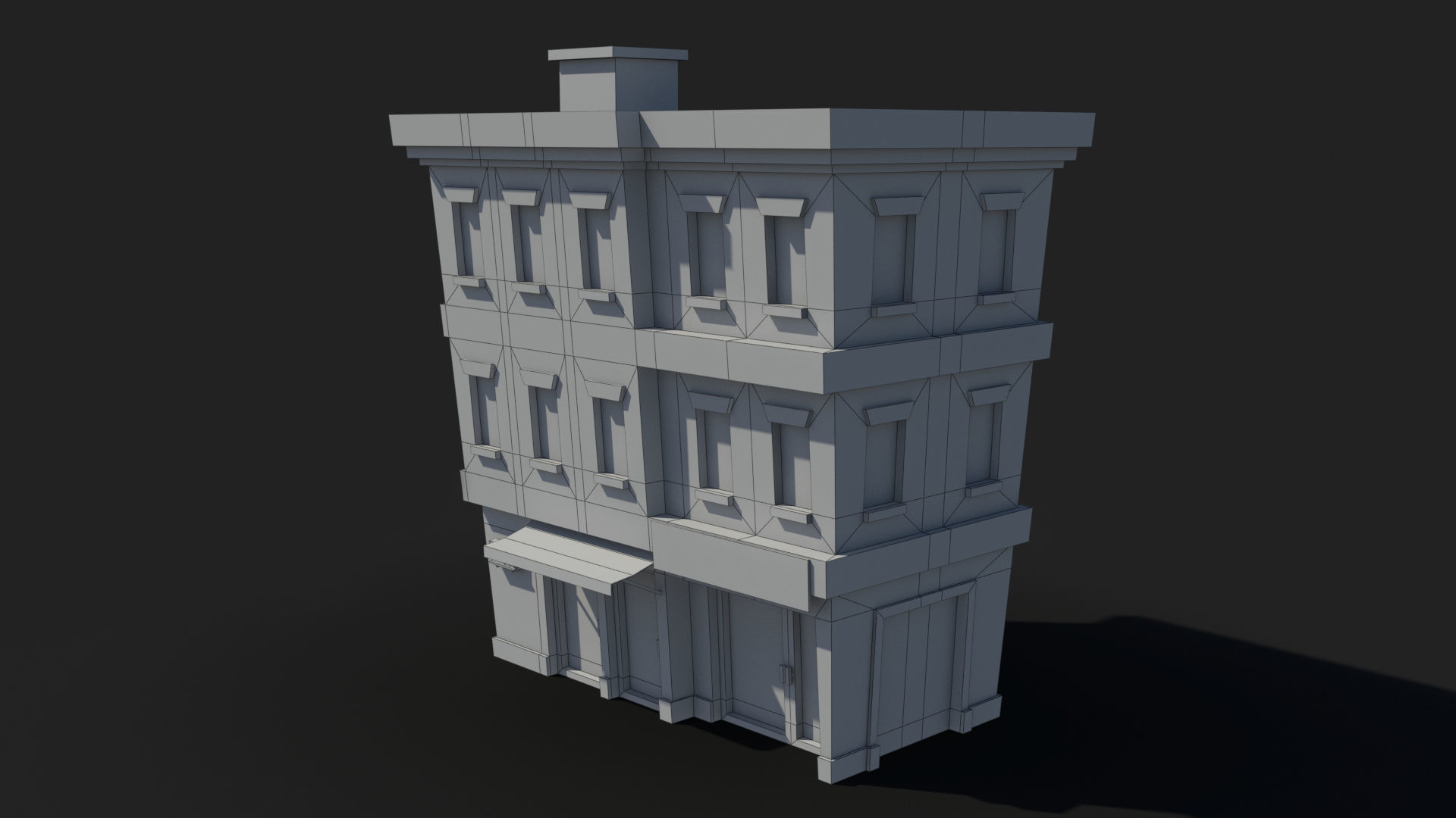 Cartoon Building x1 Low-poly 3D model_9