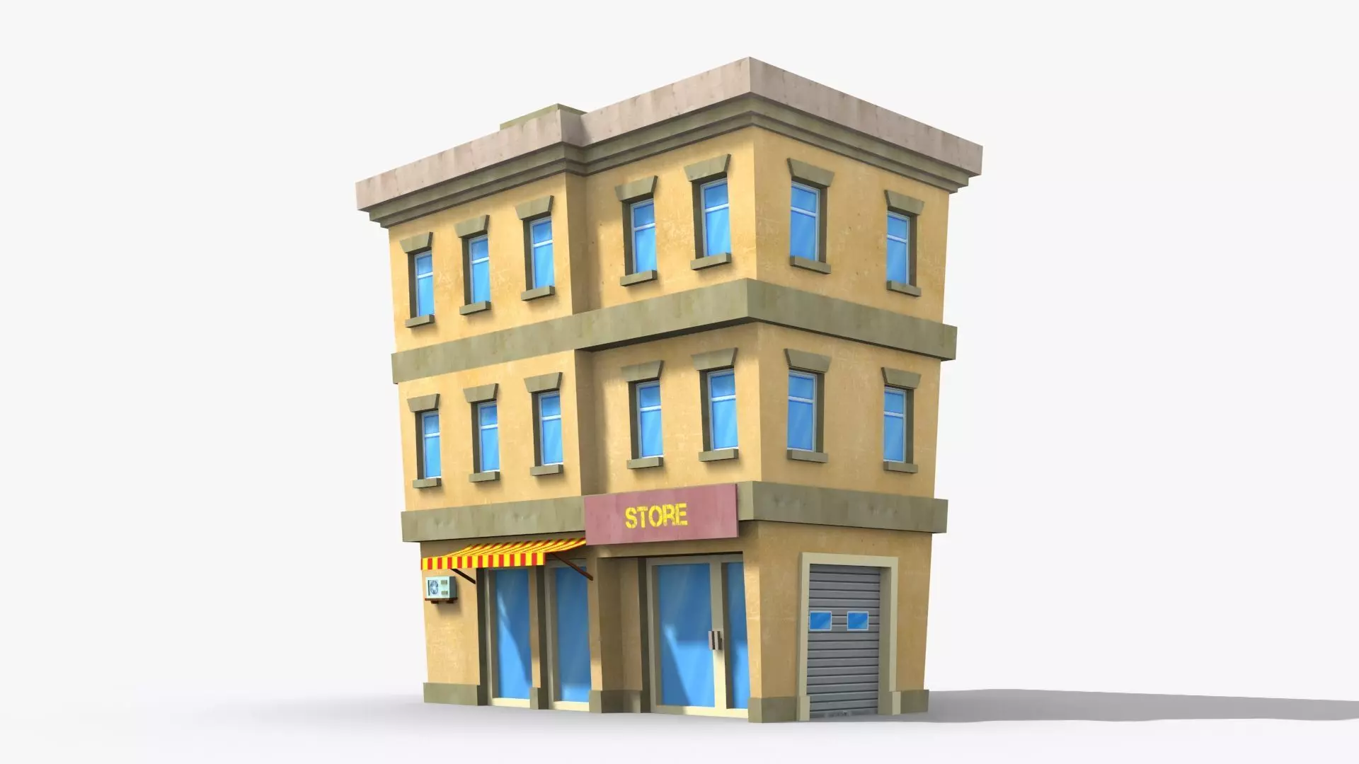 Cartoon Building x1 Low-poly 3D model_0