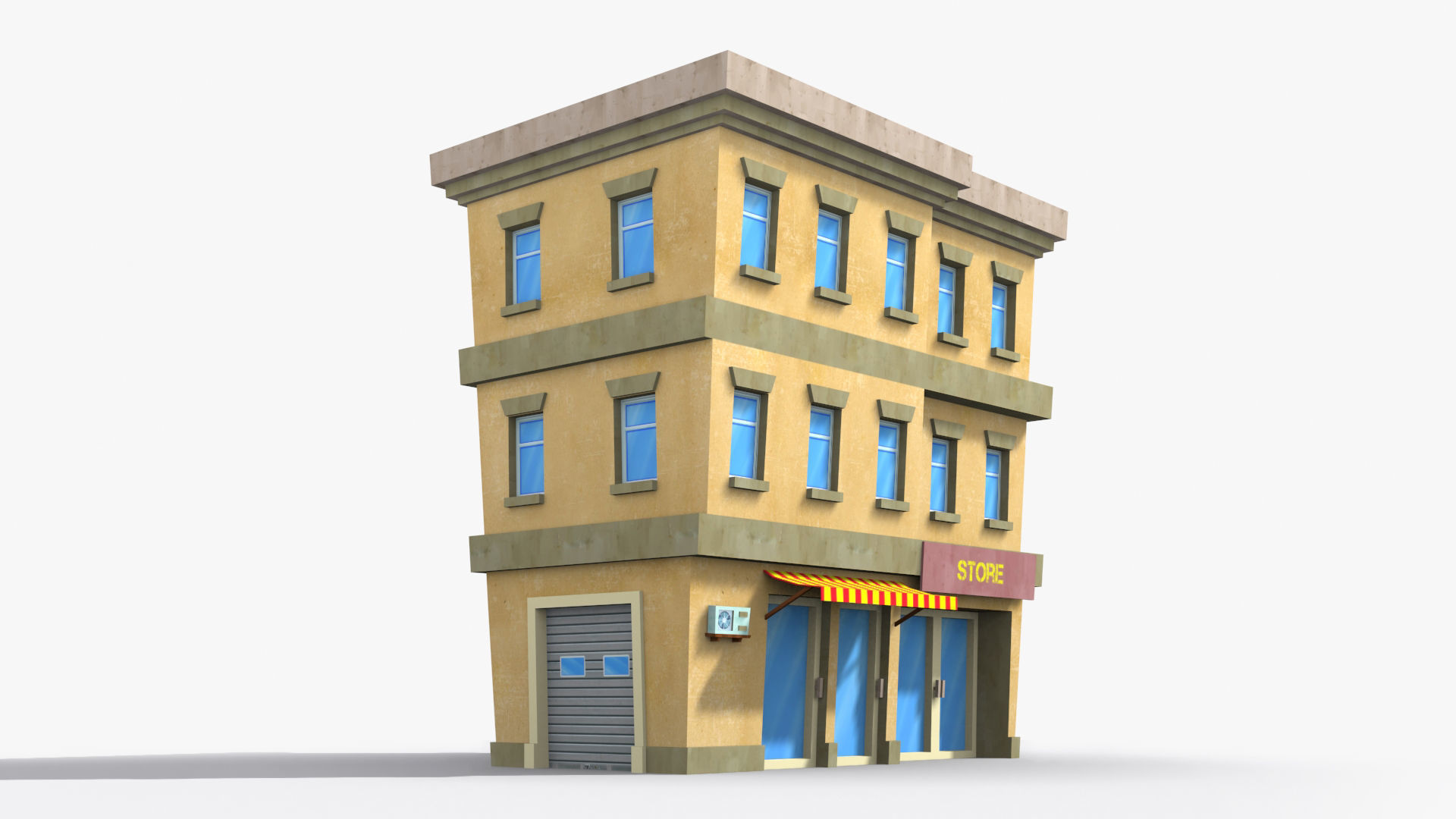 Cartoon Building x1 Low-poly 3D model_2