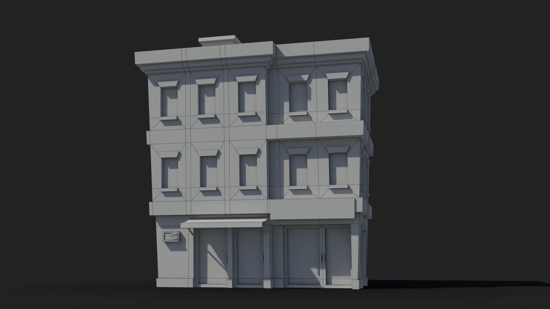Cartoon Building x1 Low-poly 3D model_6