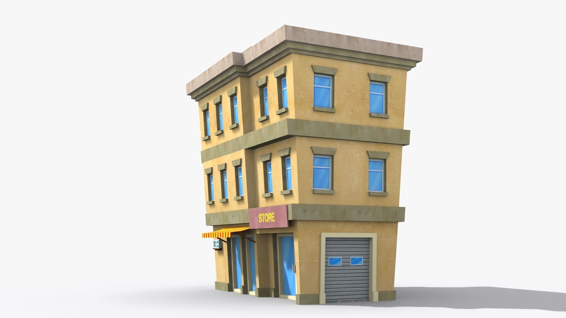 Cartoon Building x1 Low-poly 3D model_3