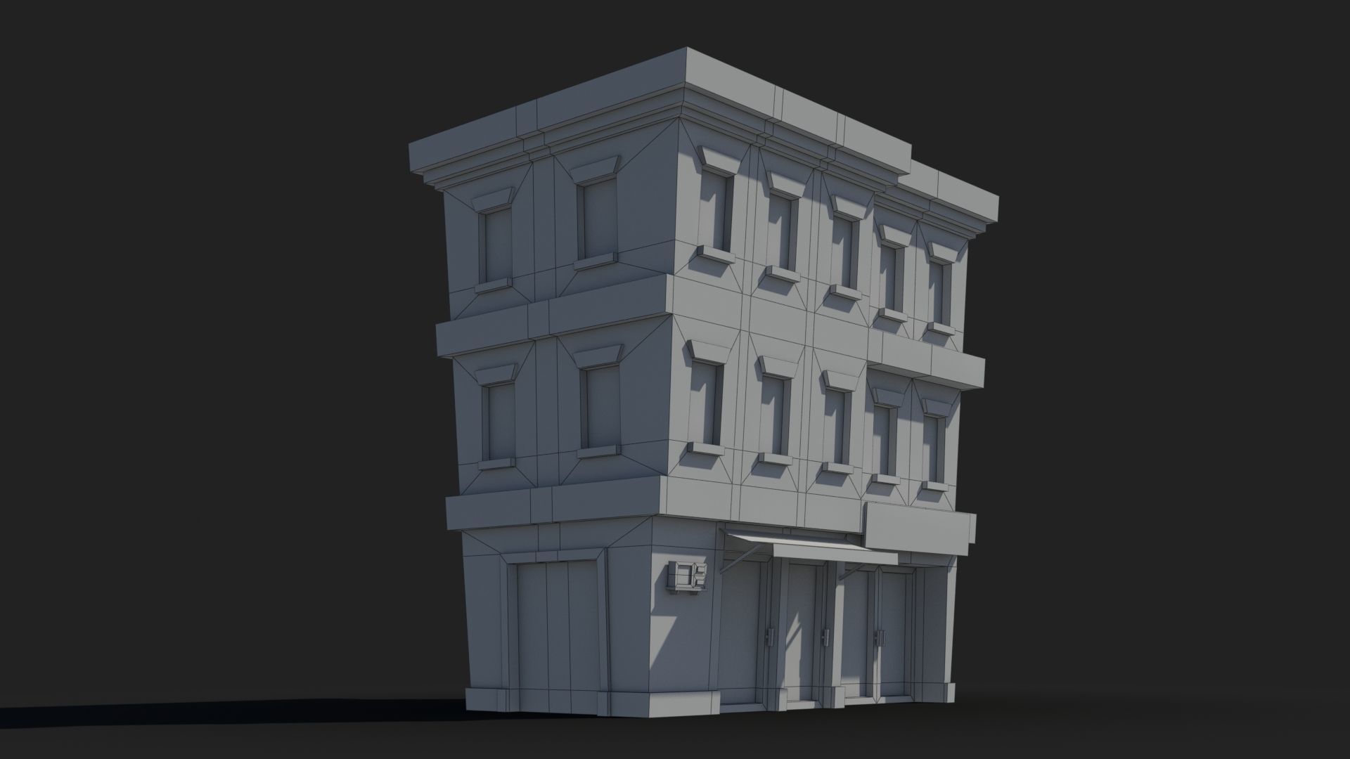 Cartoon Building x1 Low-poly 3D model_7