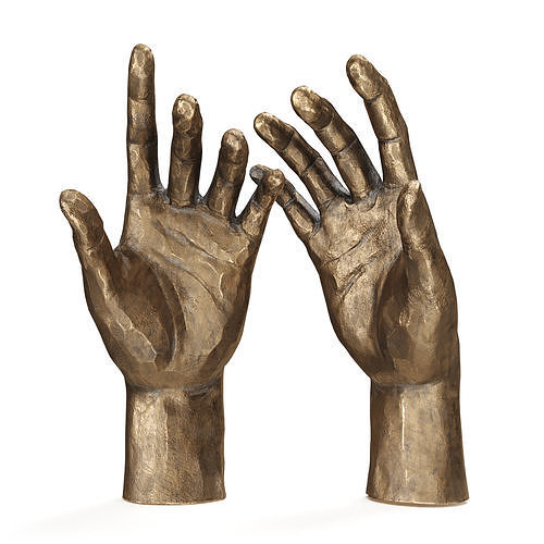 Adams hands sculpture brass 3D model