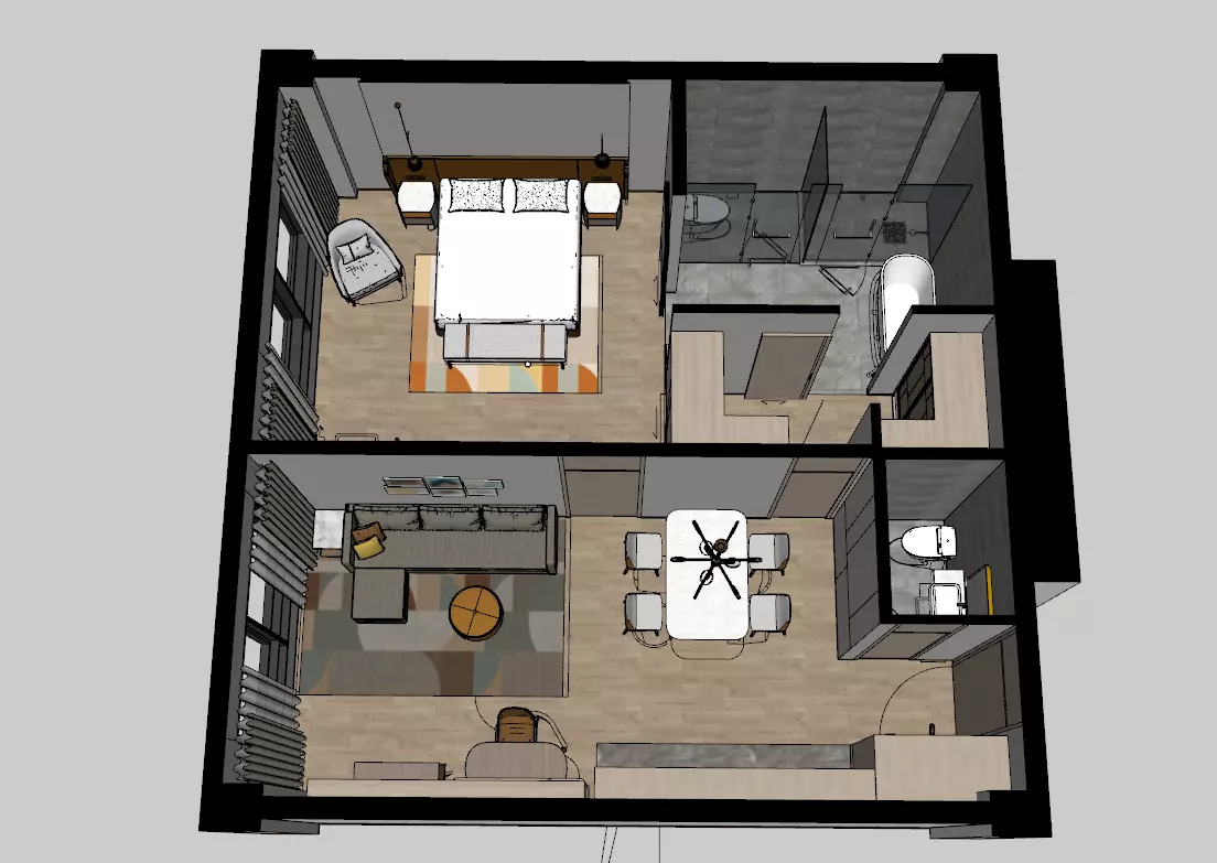 Home2 Suites by Hilton suite 3D model_0