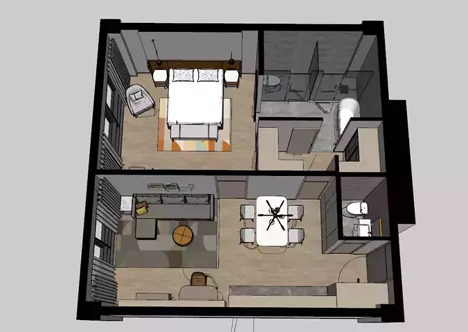Home2 Suites by Hilton  suite 3D model