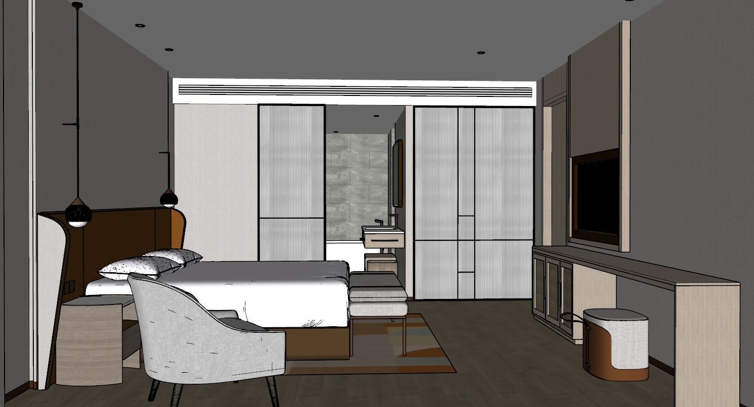 Home2 Suites by Hilton suite 3D model_1