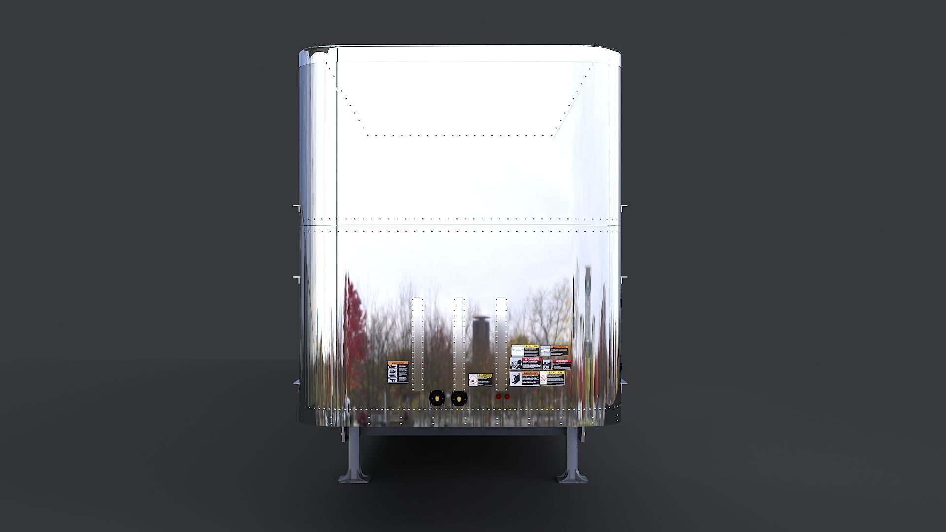 Livestock Semi Trailer  Low-poly 3D model_7