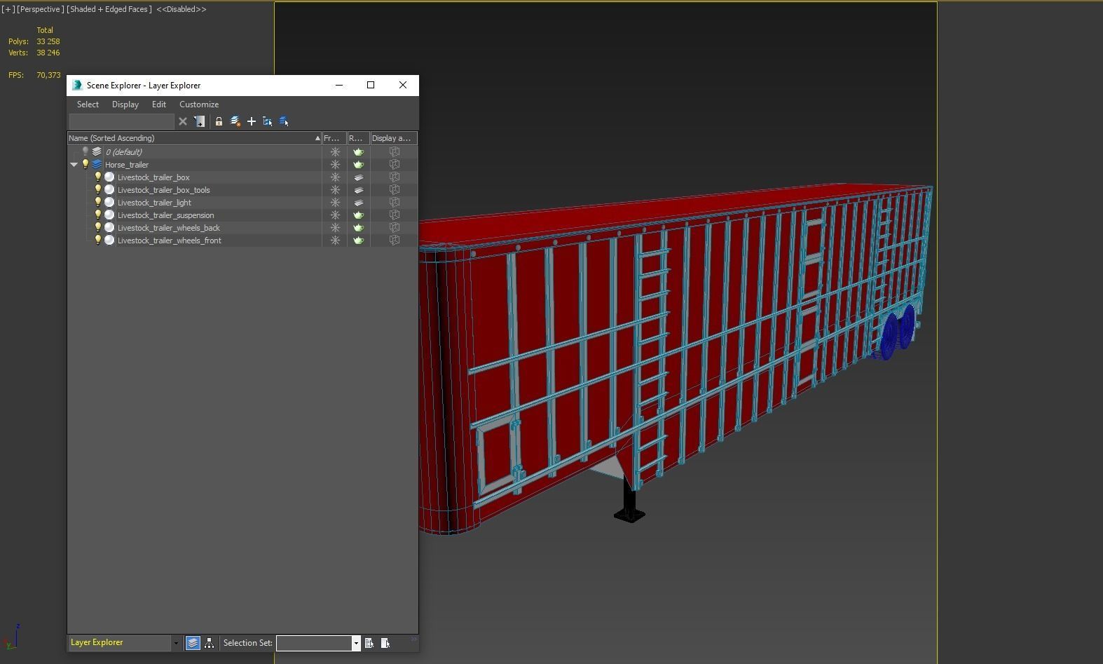 Livestock Semi Trailer  Low-poly 3D model_23