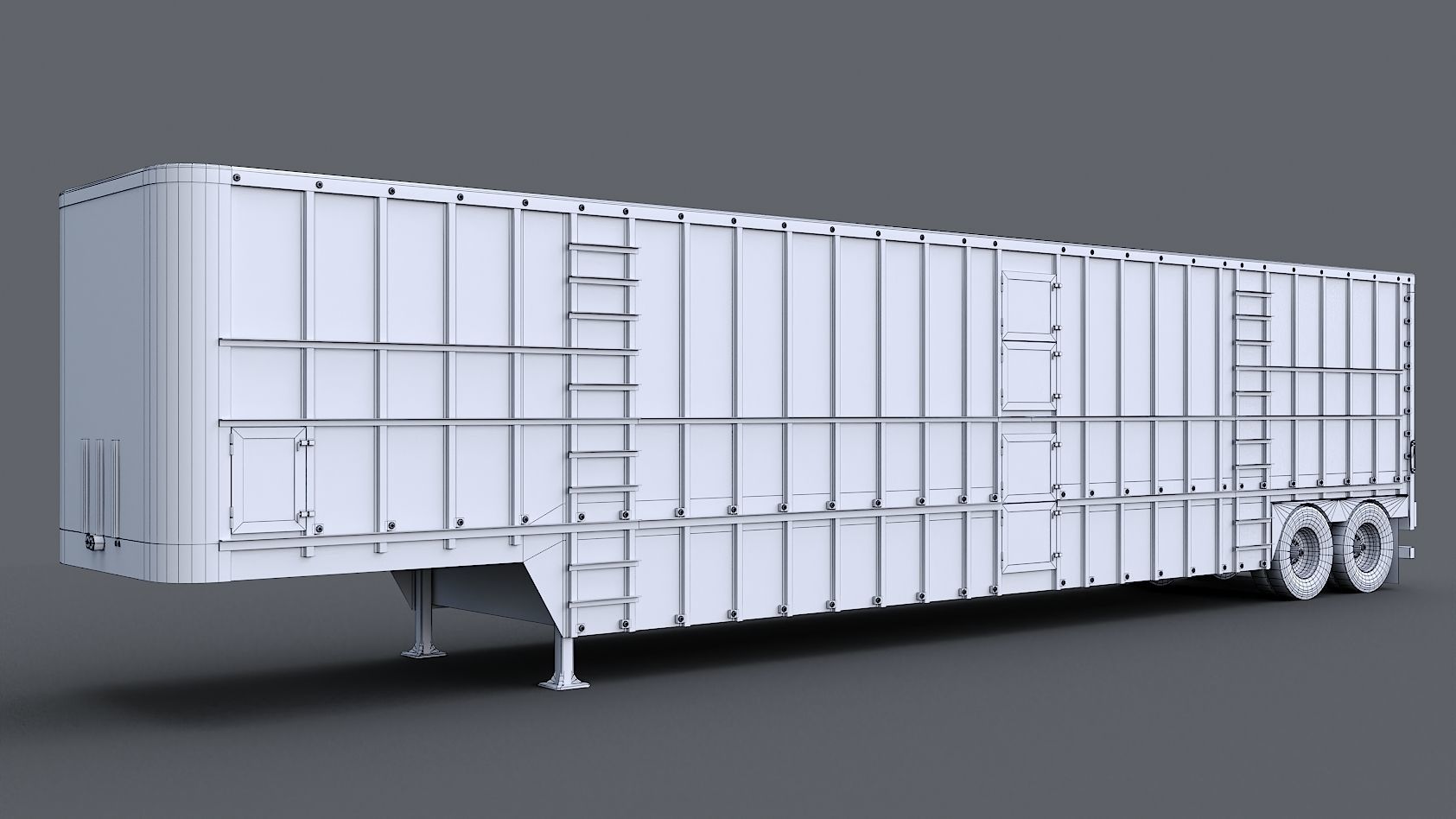 Livestock Semi Trailer  Low-poly 3D model_17
